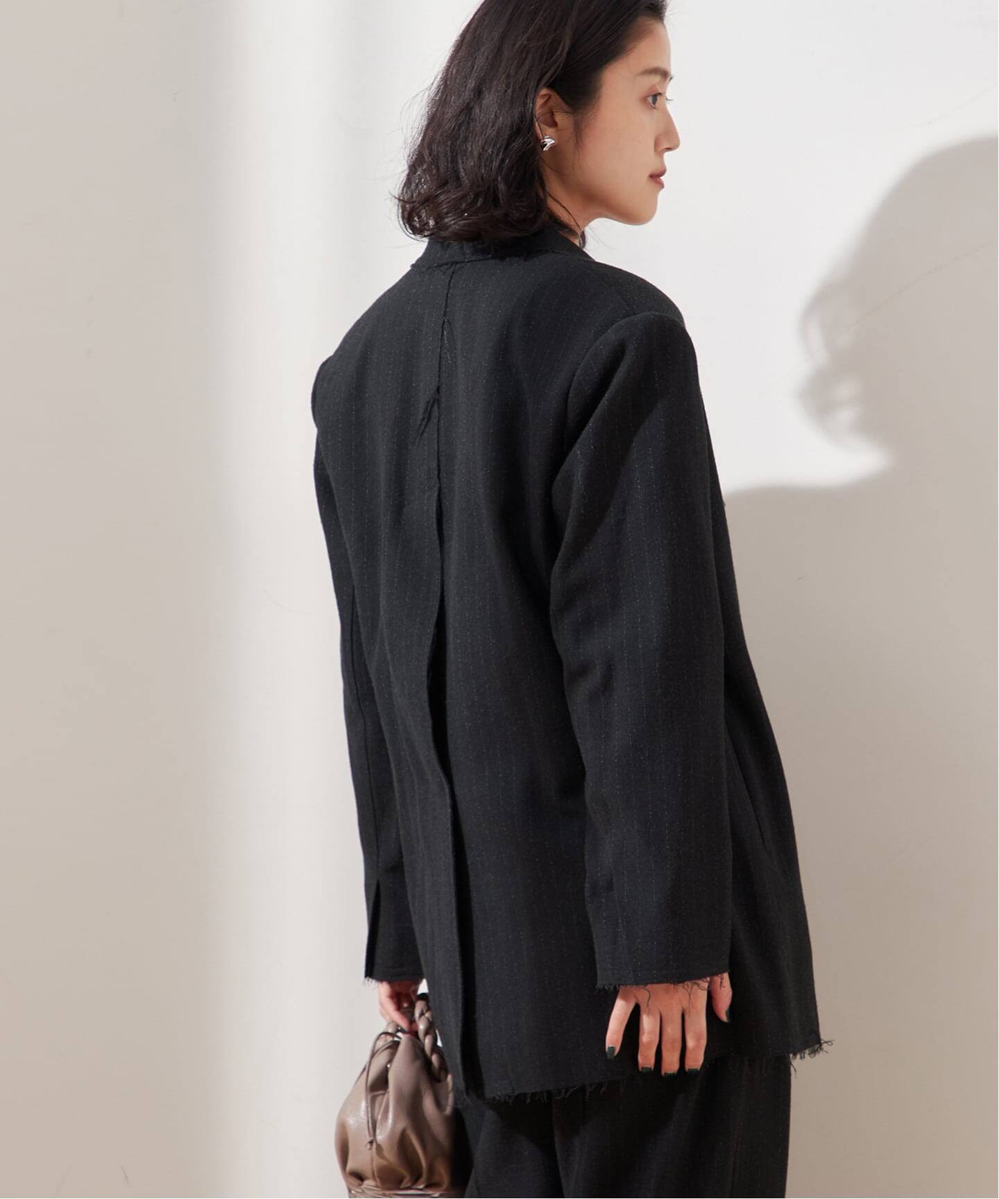 Uhr/ウーア】Wool / Silk Striped Jacket：ジャケット（テーラード