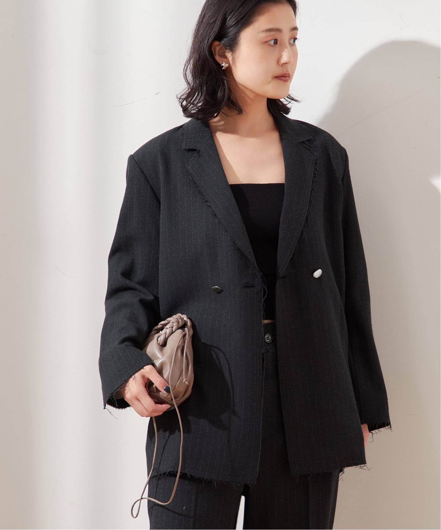 Uhr/ウーア】Wool / Silk Striped Jacket：ジャケット（テーラード