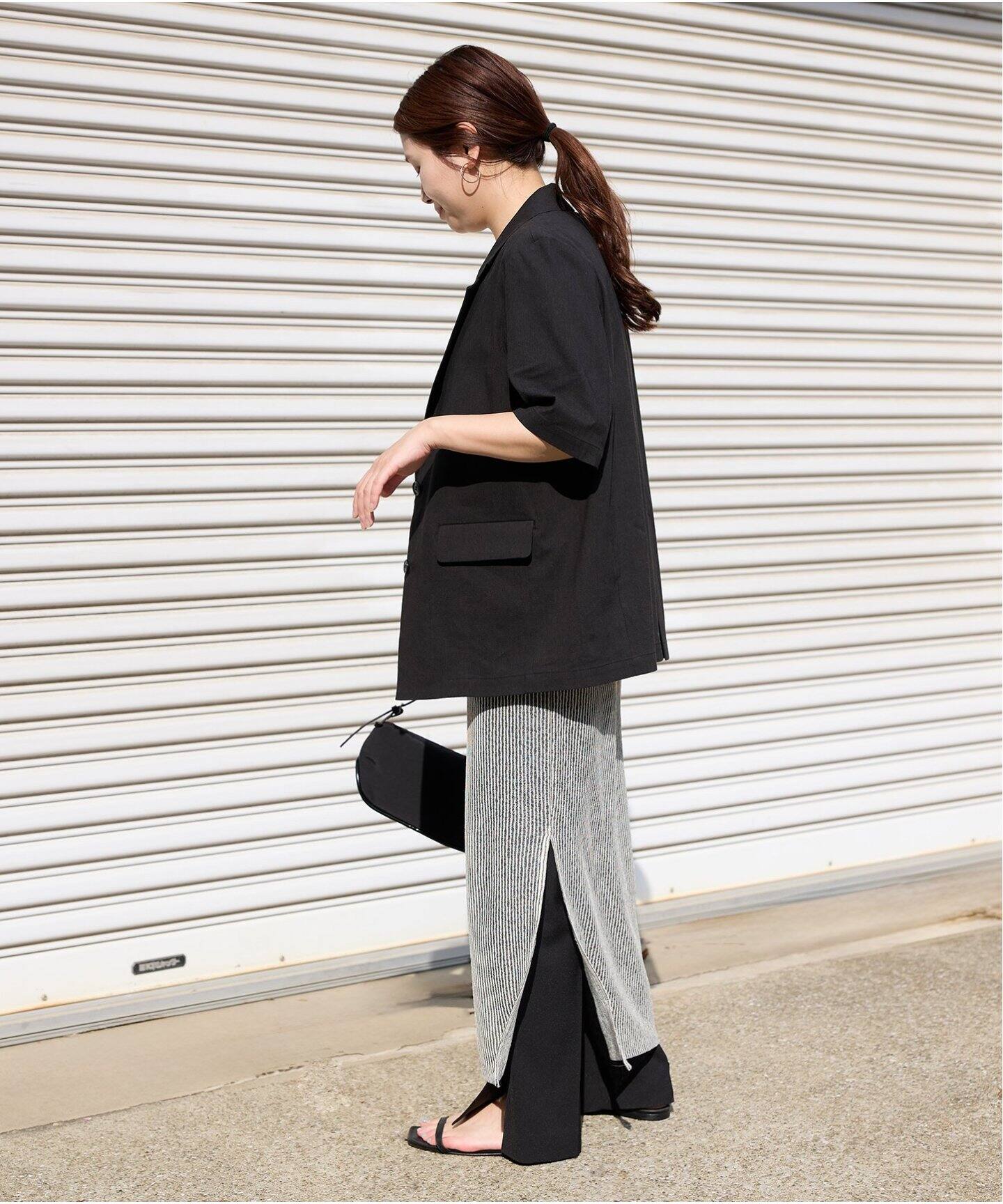 予約》コットンリネンVISハーフスリーブジャケット（テーラード  