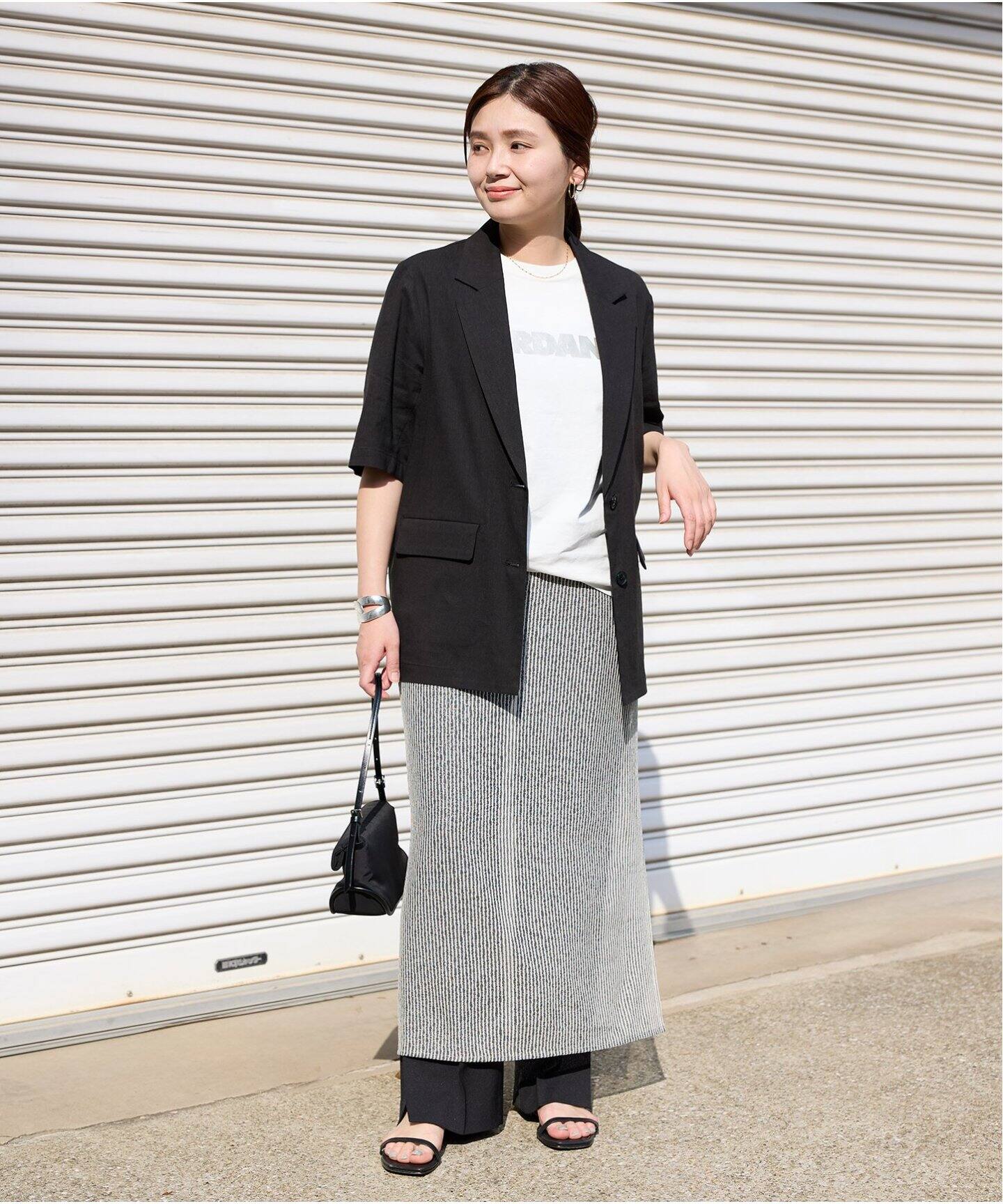 予約》コットンリネンVISハーフスリーブジャケット（テーラード  