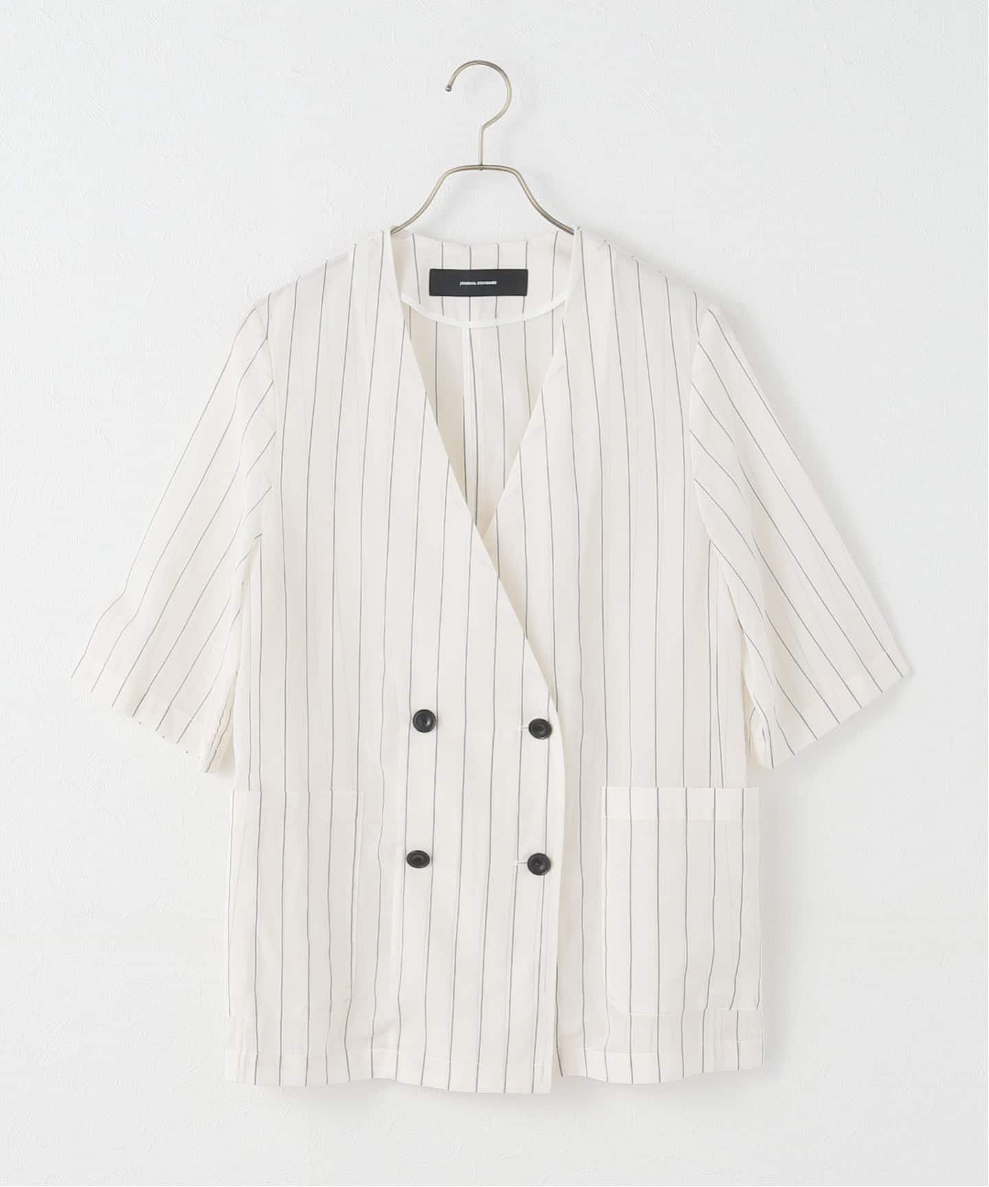 ノーカラージャケット（レディース／カラーがホワイト／サイズフリー