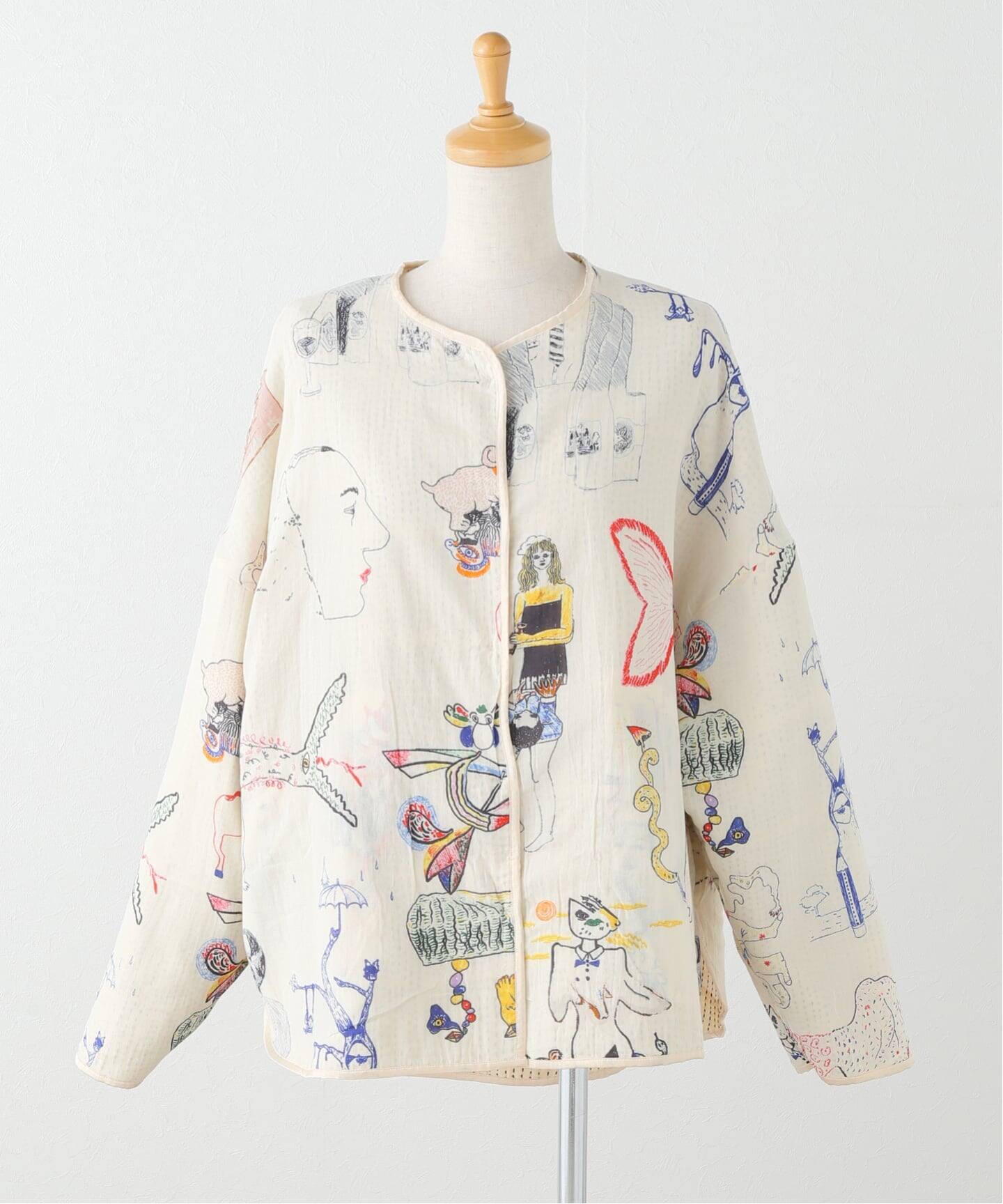 Mii / ミイ】 KANTHA EMBROIDERED+PRINTED LINING JA（その他