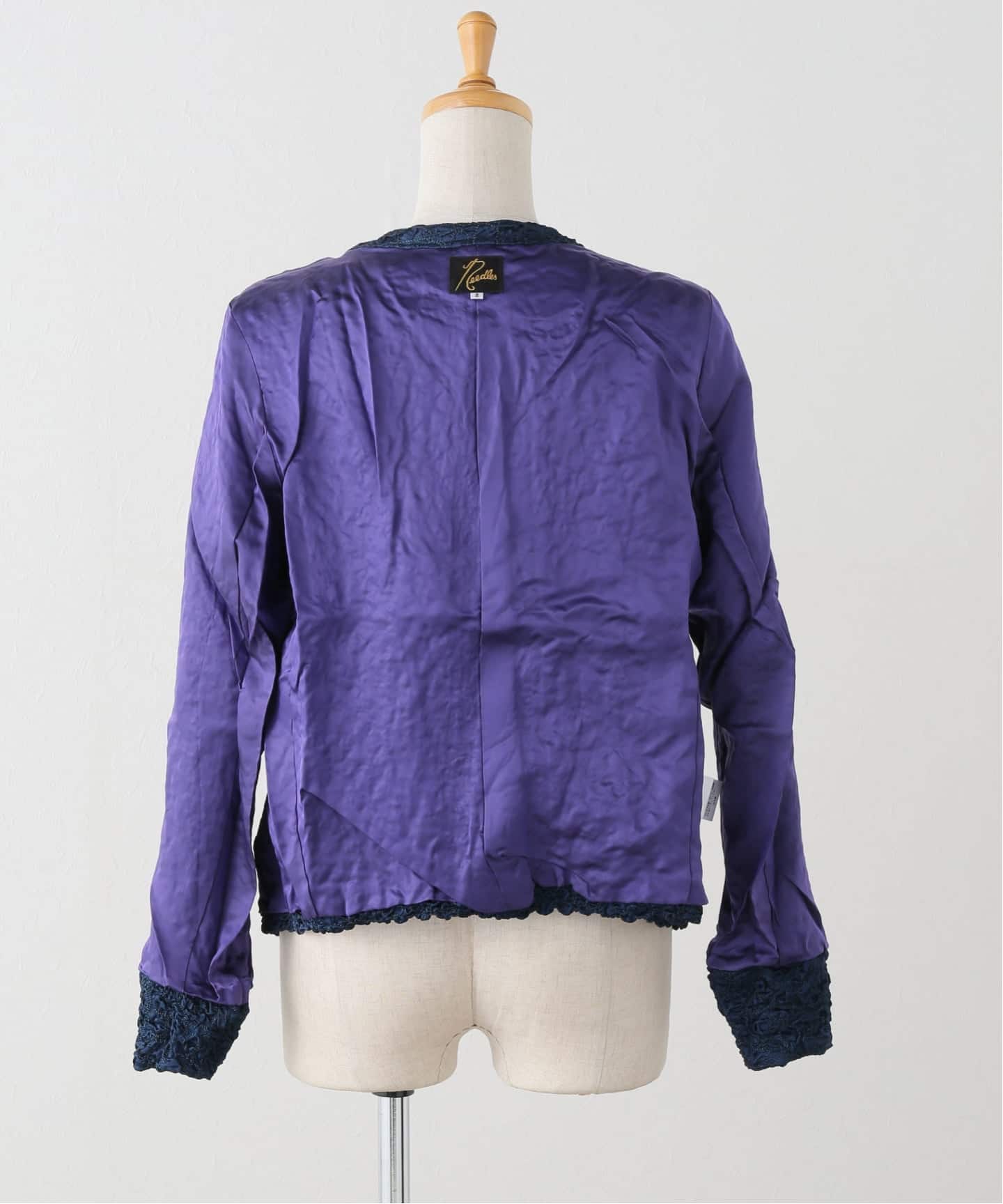 NEEDLES / ニードルズ】 C.C. Jacket - Embroidery Satin（ノーカラー