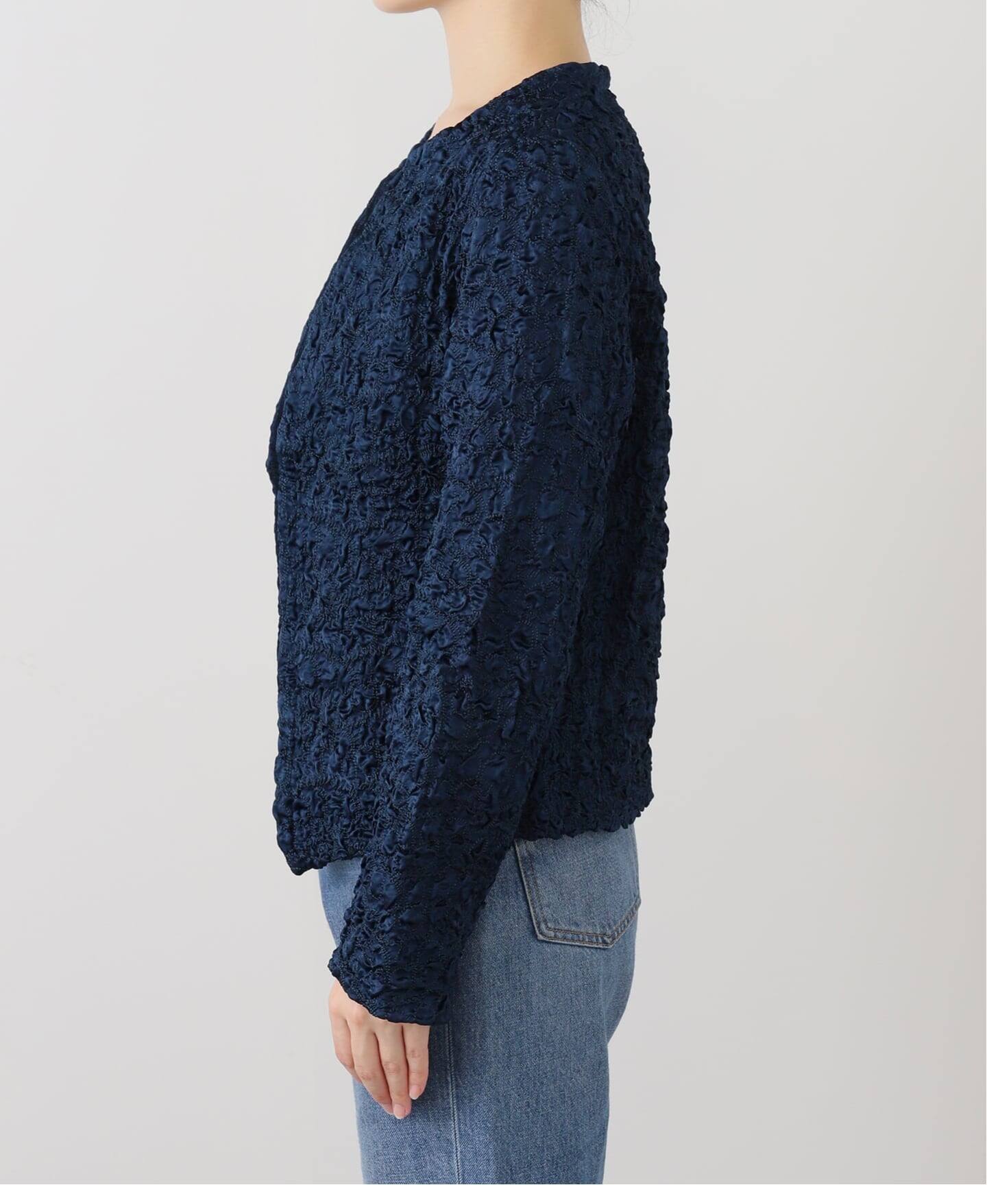 NEEDLES / ニードルズ】 C.C. Jacket - Embroidery Satin（ノーカラー