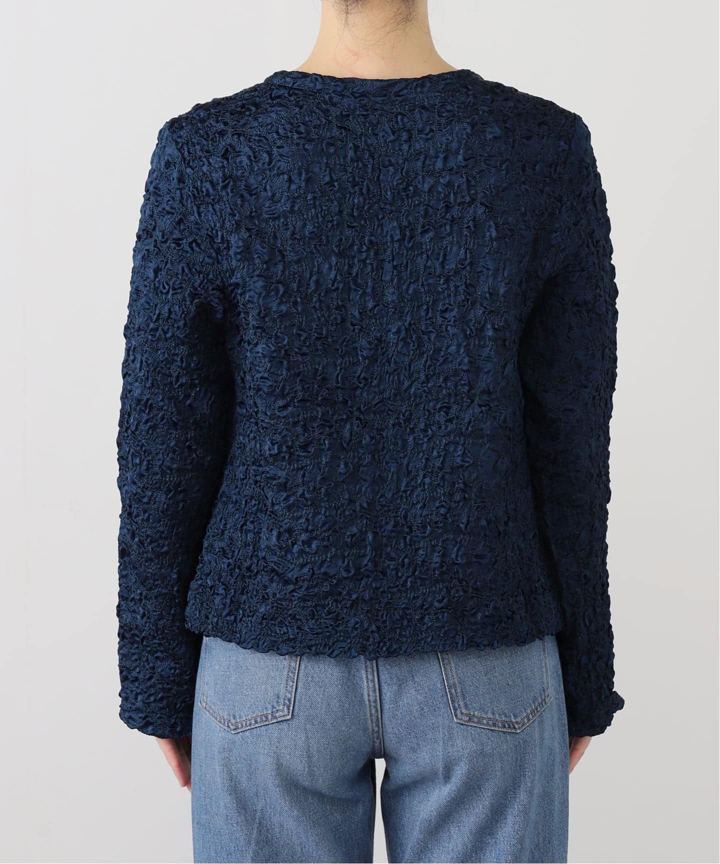 NEEDLES / ニードルズ】 C.C. Jacket - Embroidery Satin（ノーカラー