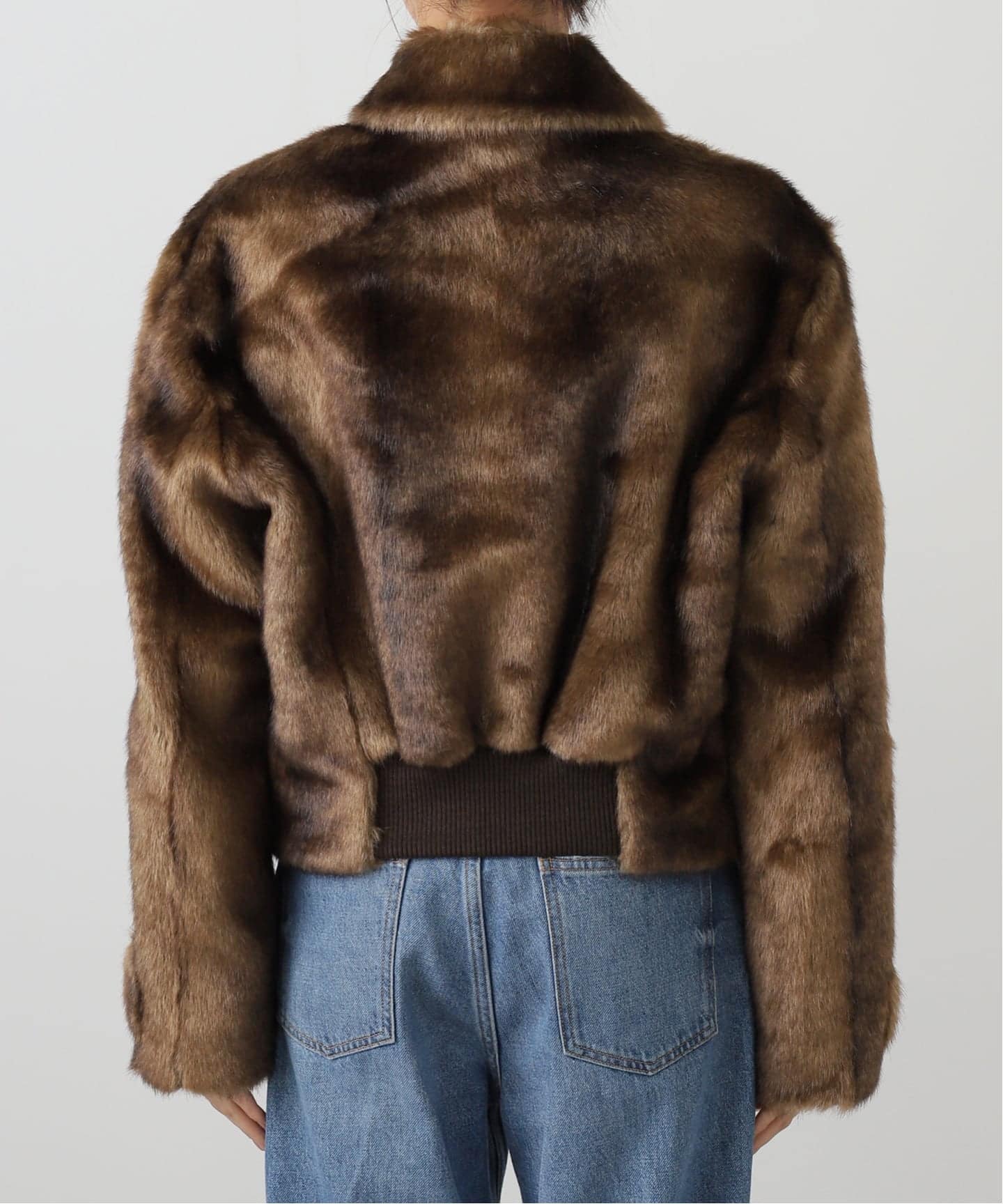 OPEN YY / オープンワイワイ】Woven FAUX FUR TAB TOGGLE JACKET