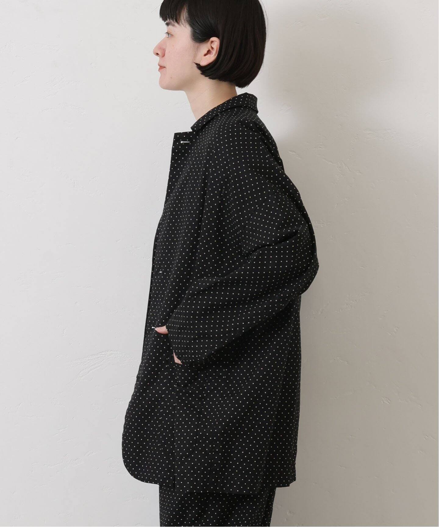 コットンリネンドット ジャケット（テーラードジャケット）｜journal  