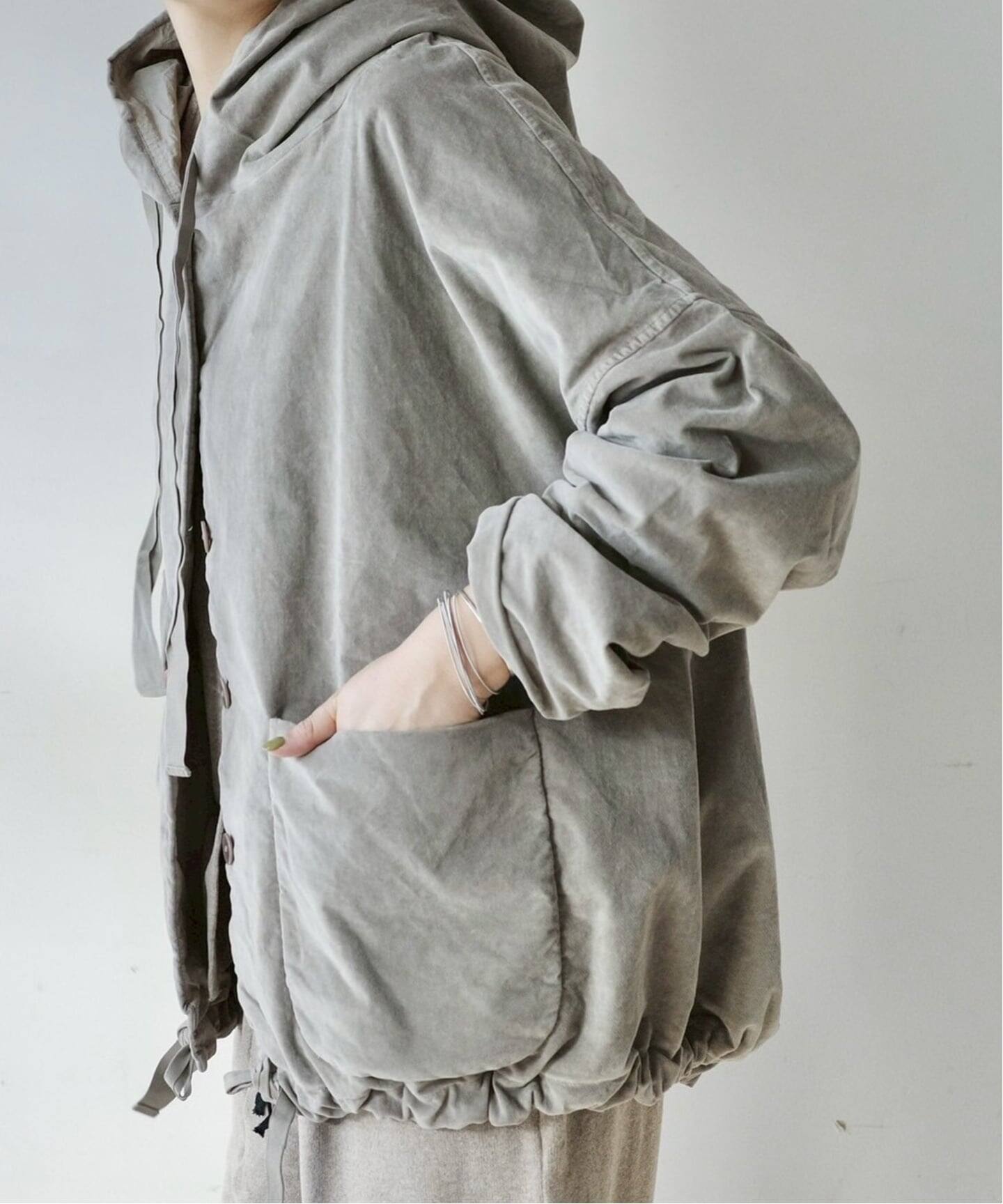 album di famiglia ジャケット 新品 未使用 album di famiglia】 HOODED JACKET VELVET（その他ジャケット