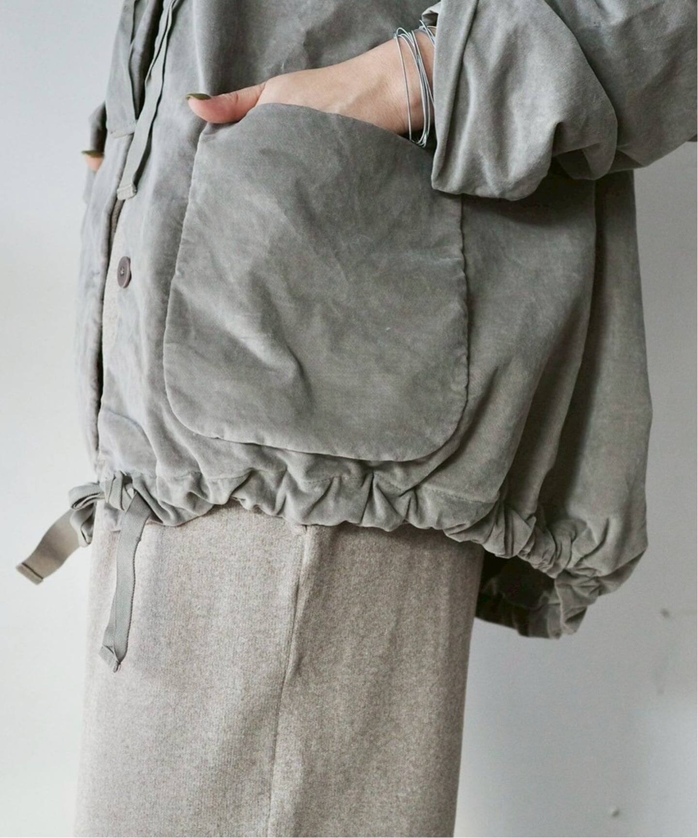 Album Di Familia ベルベットフーディコート Album Di Familia ベルベットフーディコート Velvet Long Coat