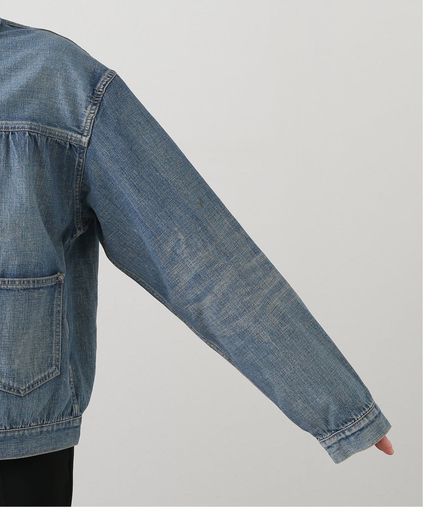 Selvedge Nep Denim Short Jacket in Light Distress | Chimala