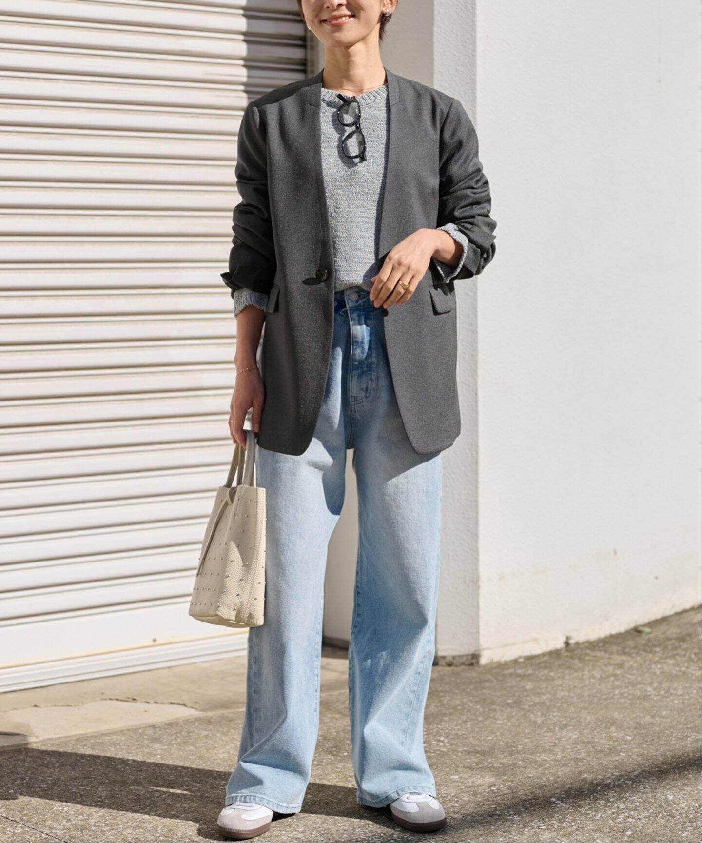 追加》LINYツイルノーカラージャケット（ノーカラージャケット  