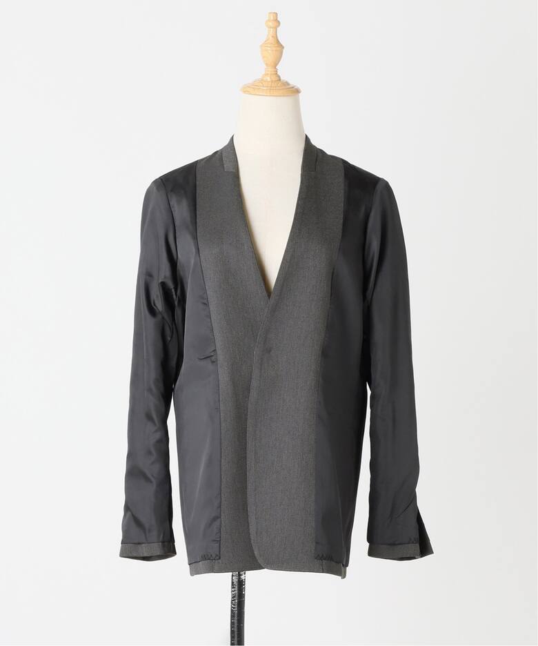 追加》LINYツイルノーカラージャケット（ノーカラージャケット  