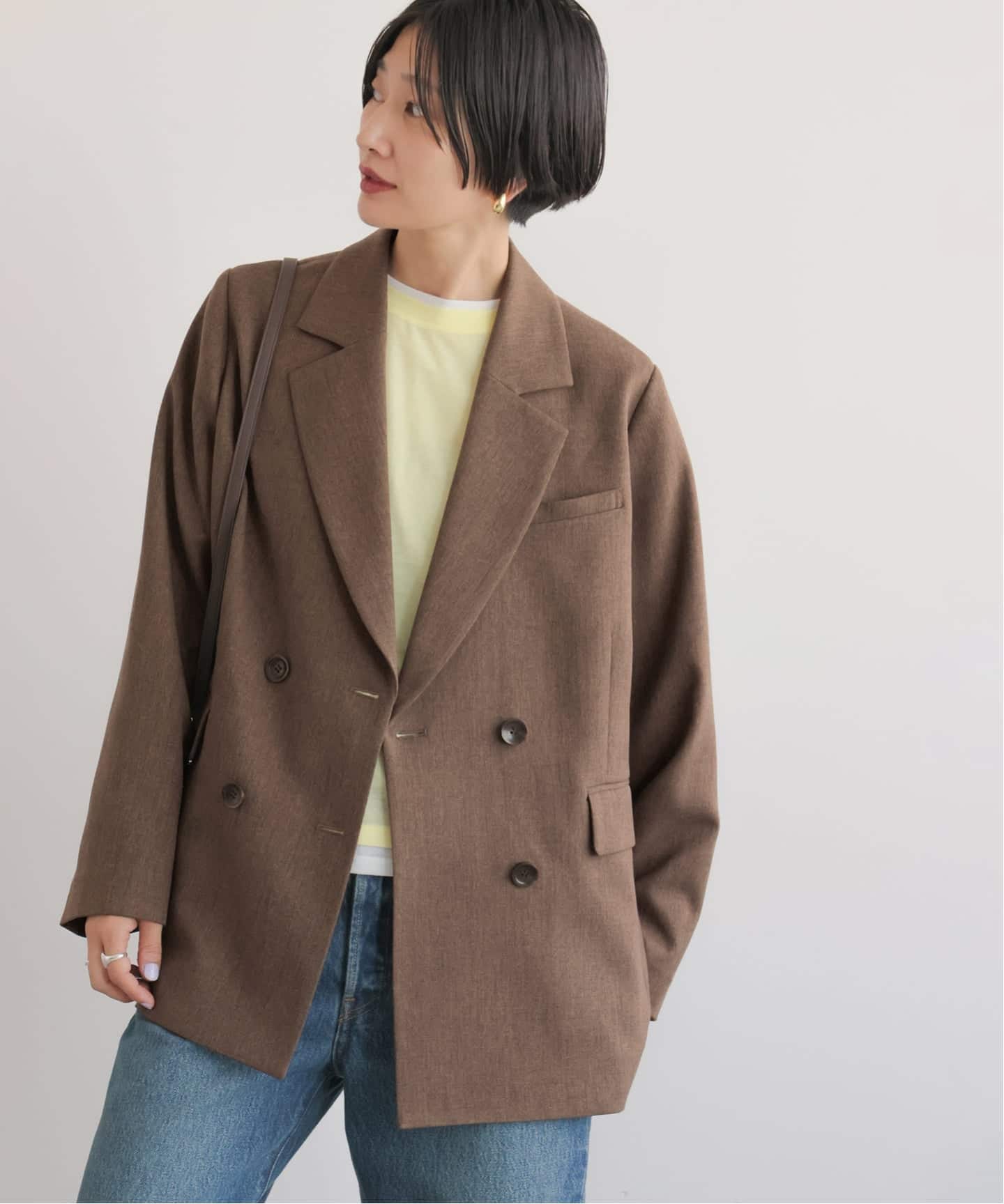 追加》ツイーディーツイルテーラードダブルジャケット（テーラード