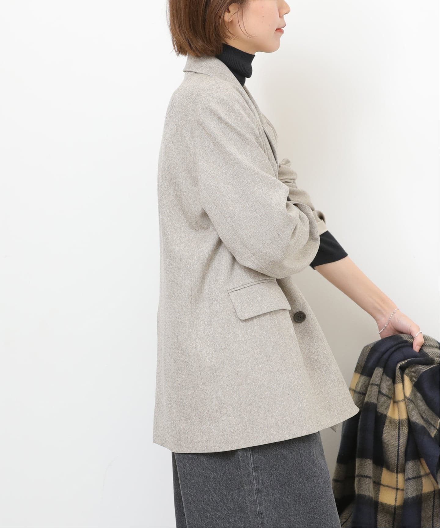 追加》ツイーディーツイルテーラードダブルジャケット