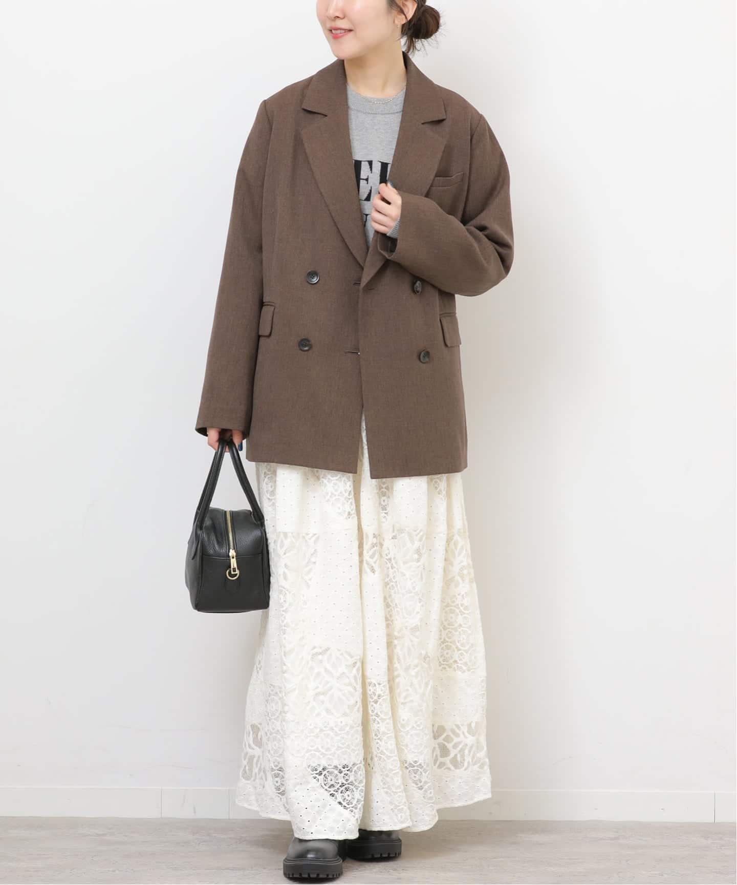 追加2》ツイーディーツイルテーラードダブルジャケット（テーラード