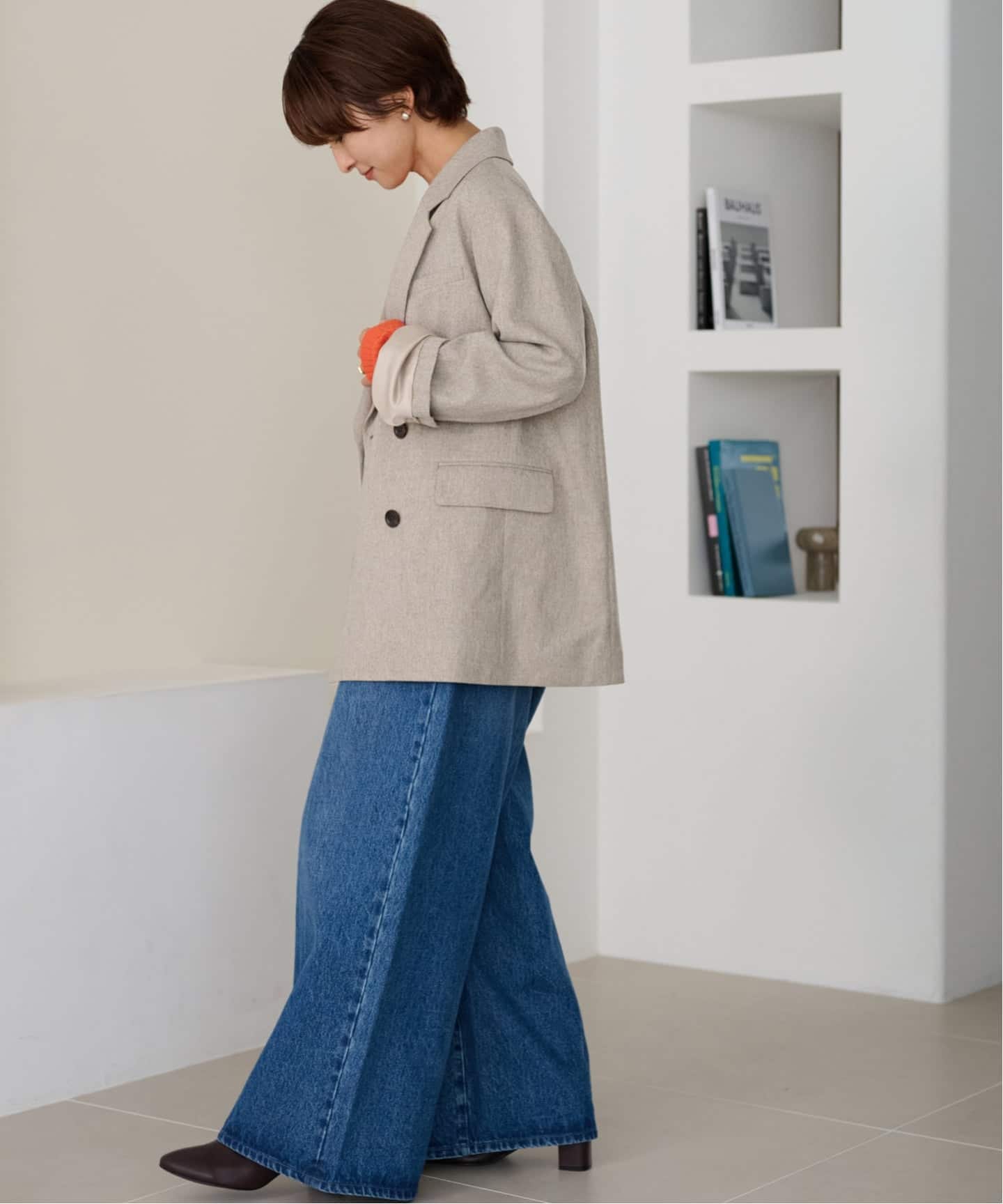 追加2》ツイーディーツイルテーラードダブルジャケット（テーラード