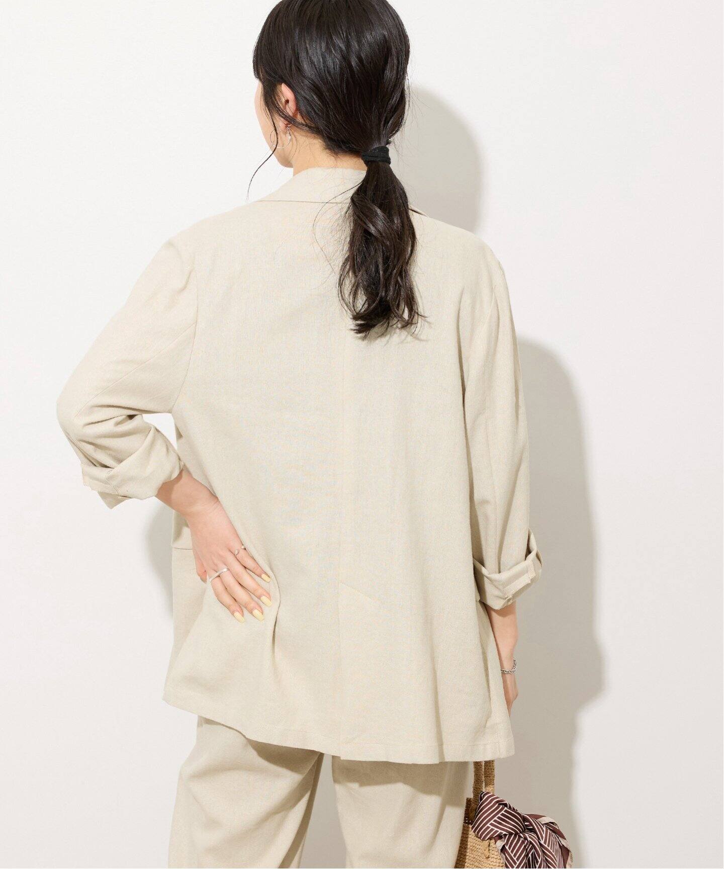 【新品】【24SS】relume リネンレーヨンテーラードジャケット ベージュ 新品】【24SS】relume リネンレーヨンテーラードジャケット ベージュ