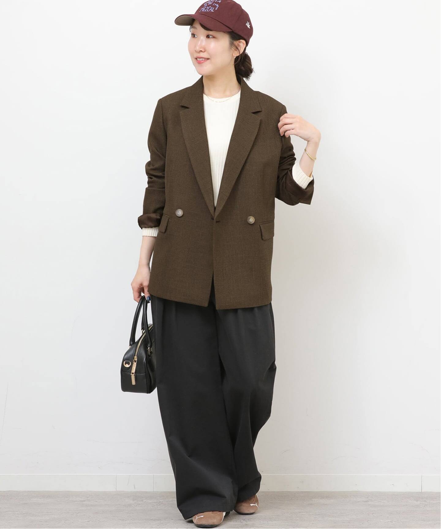 malie　　　　ブラウン シャークツイードテーラードジャケット 追加2》シャークツイードテーラードジャケット（テーラードジャケット