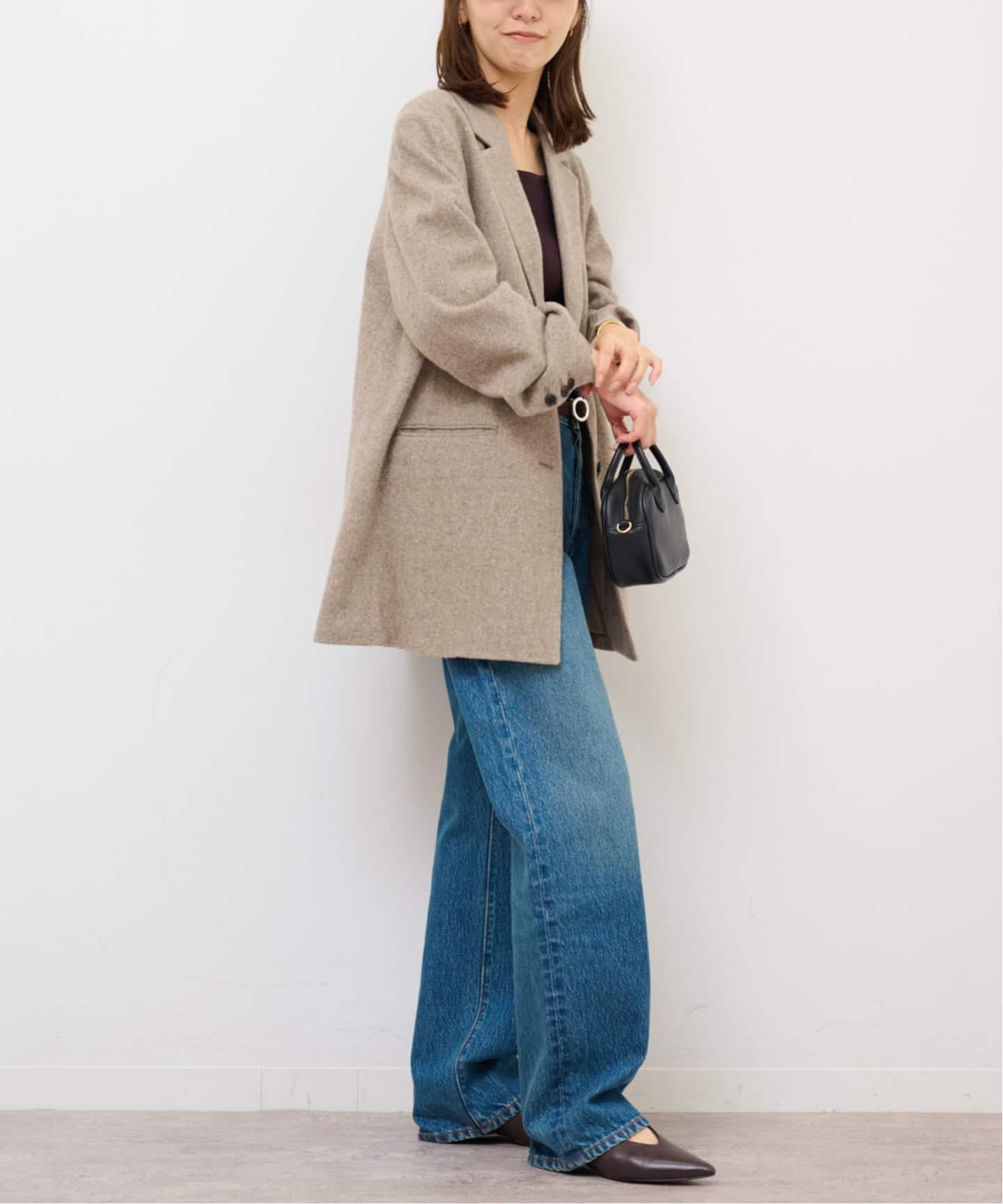 シルクネップツイードシングルジャケット（テーラードジャケット