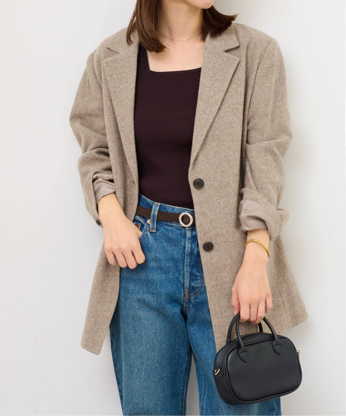 シルクネップツイードシングルジャケット（テーラードジャケット