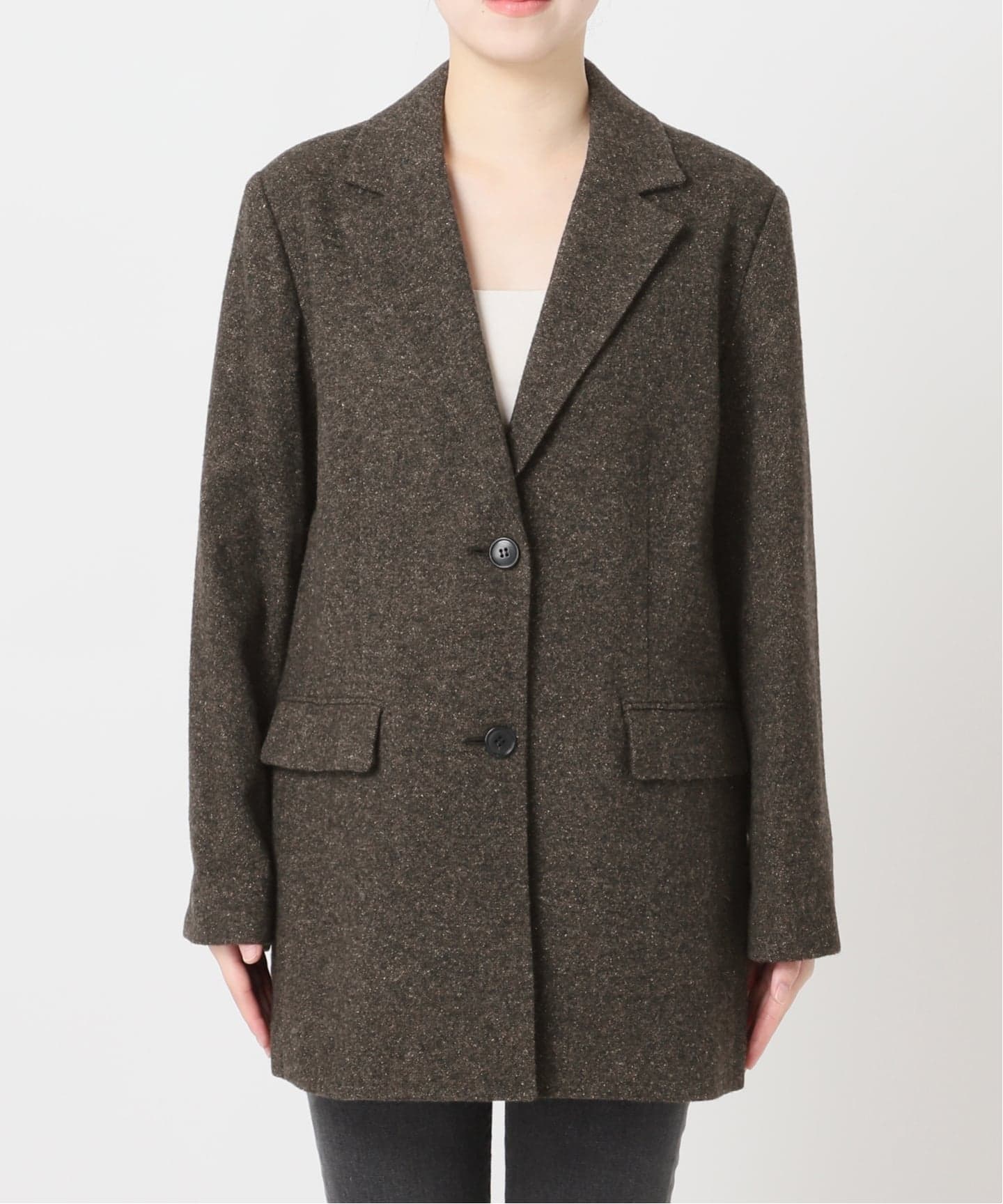 シルクネップツイードシングルジャケット（テーラードジャケット