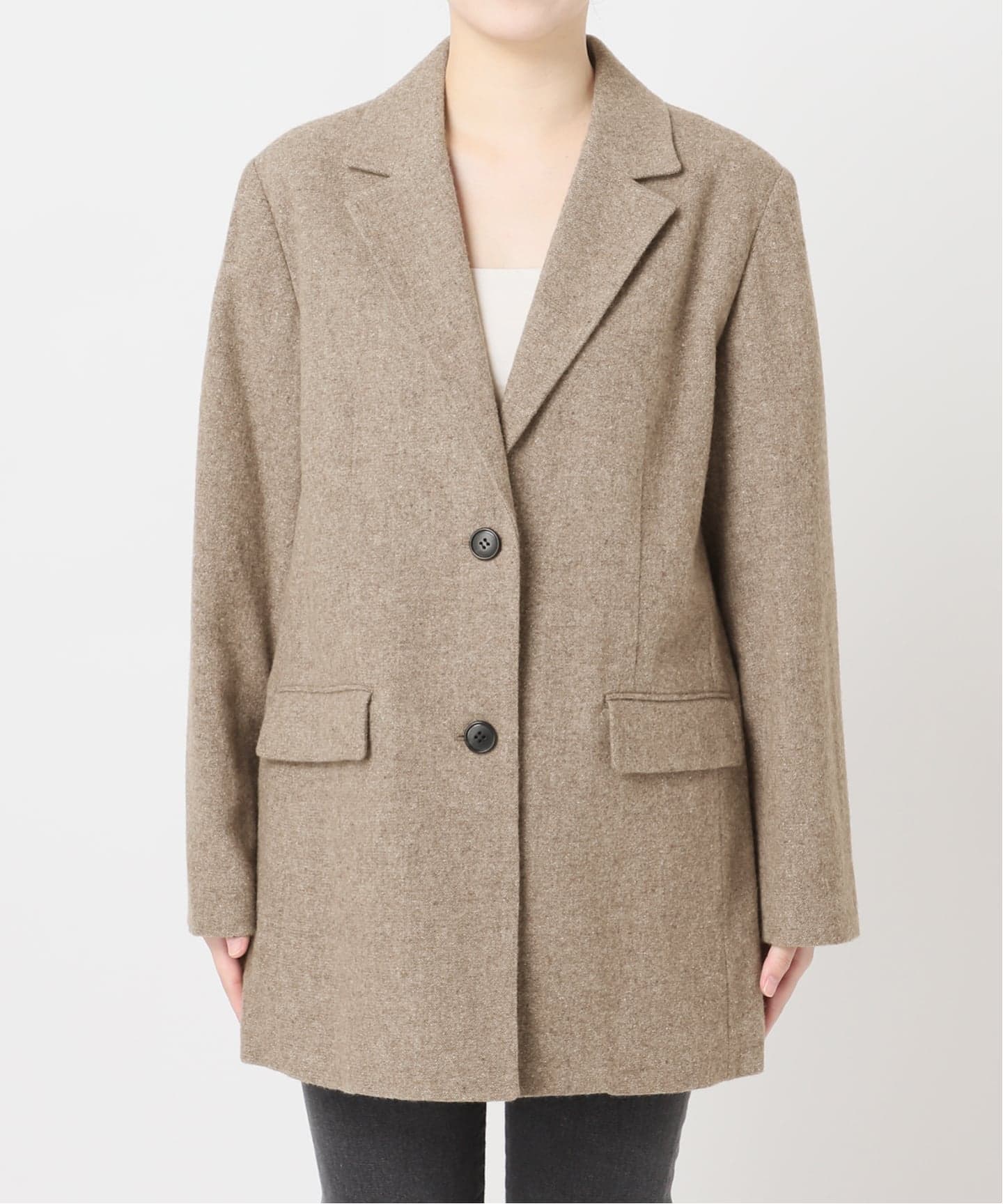 シルクネップツイードシングルジャケット（テーラードジャケット