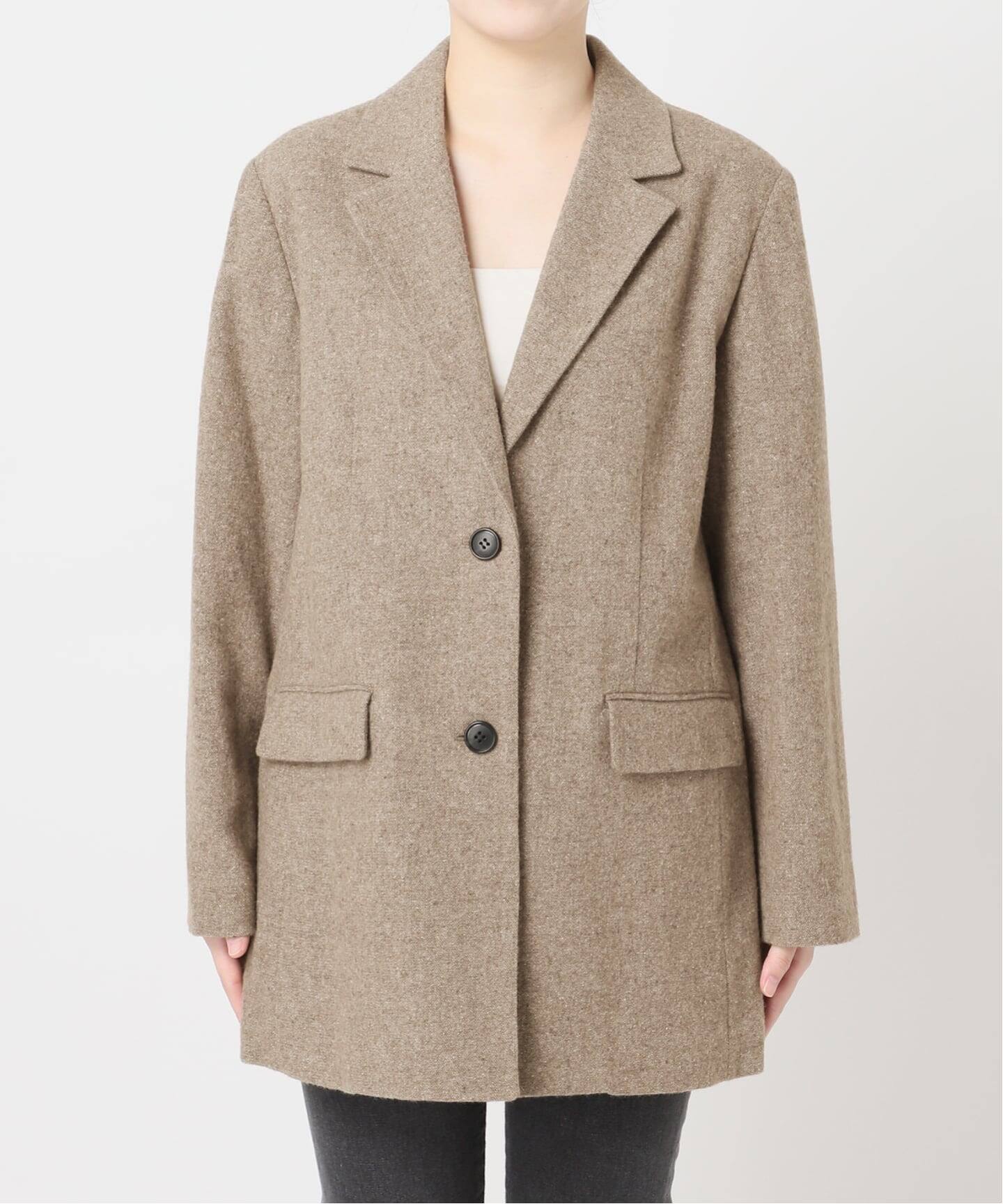 シルクネップツイードシングルジャケット（テーラードジャケット 