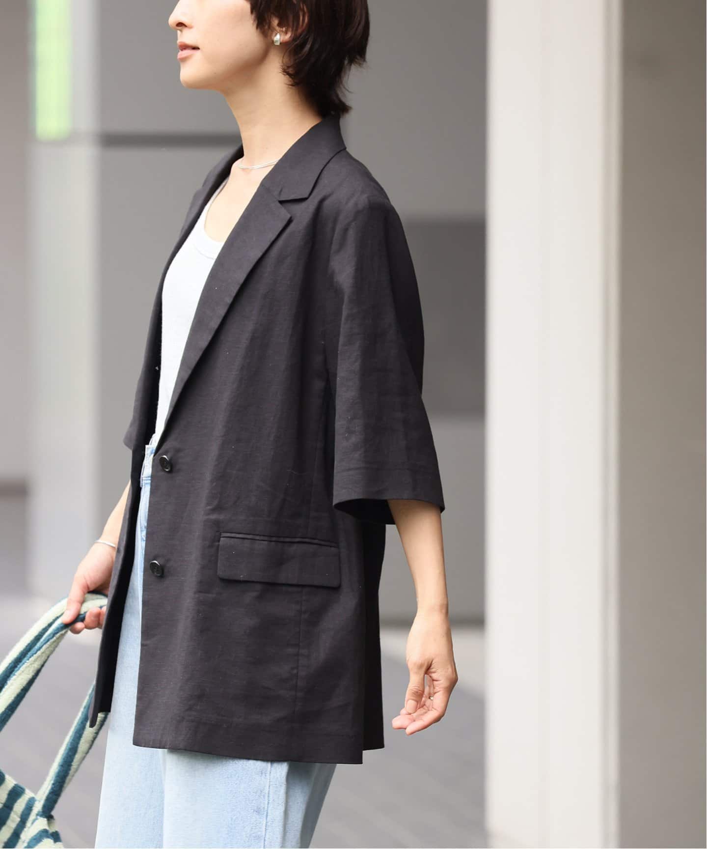 【2023SS】relume リネンコットンハーフスリーブジャケット 追加》リネンコットンハーフスリーブジャケット｜ジャーナル