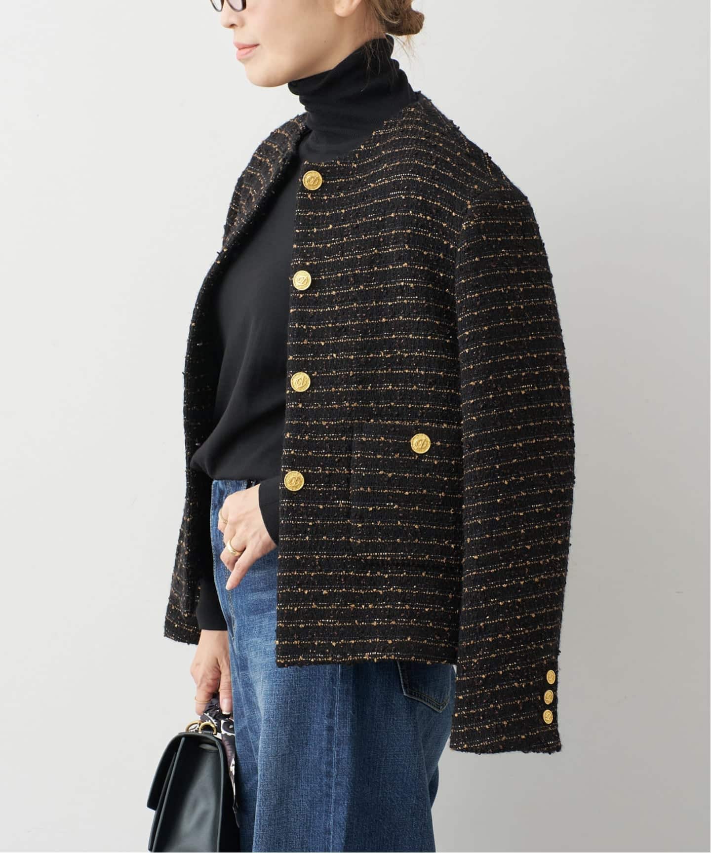 美品 ドゥーズィエムクラス TWEED ジャケット 21010500402030 MUSEdeDEUXIEMECLASSE】21AW 21010500402030 TWEEDジャケット