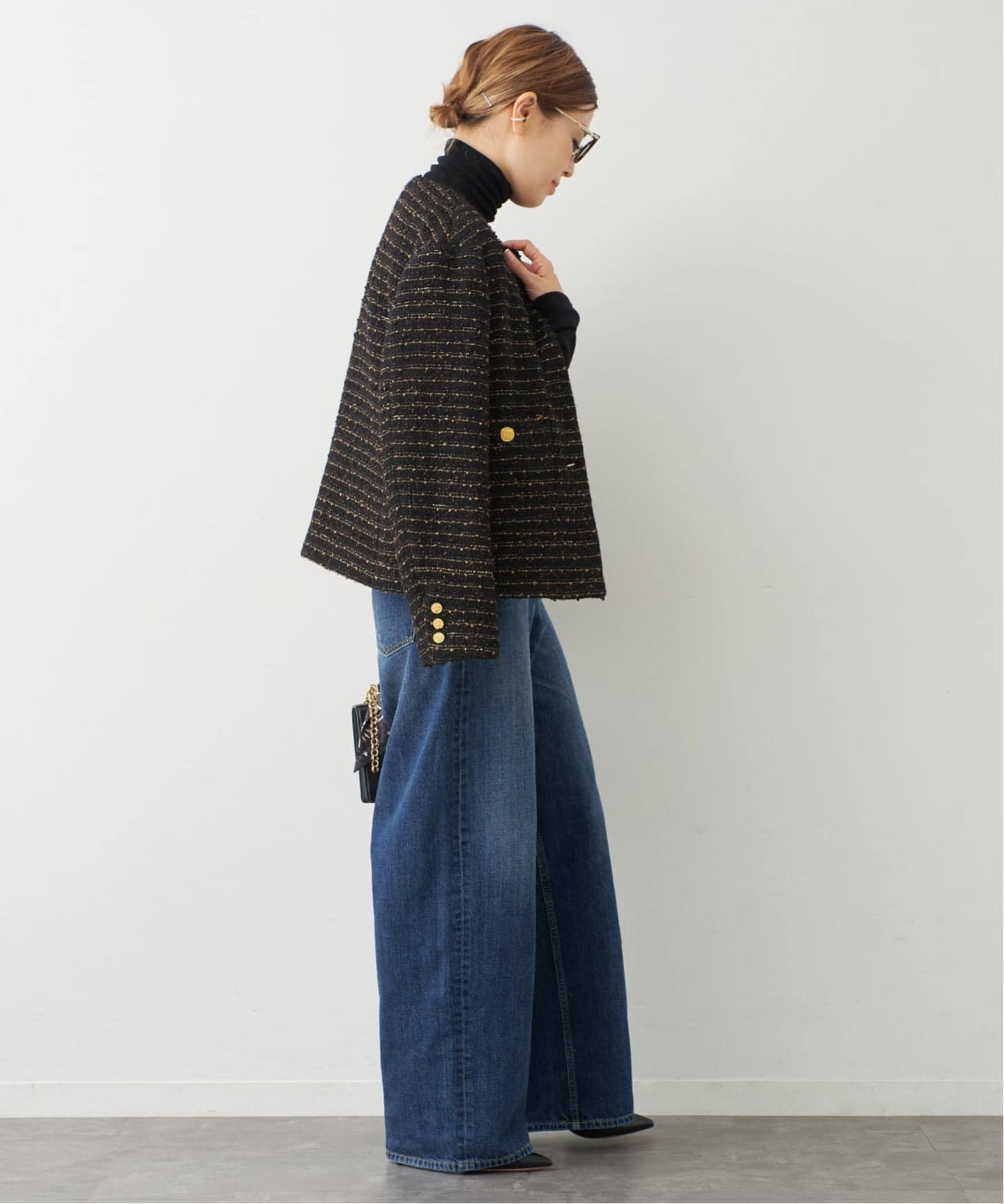 美品 ドゥーズィエムクラス TWEED ジャケット 21010500402030 FANTASY TWEED ジャケット（その他ジャケット・スーツ