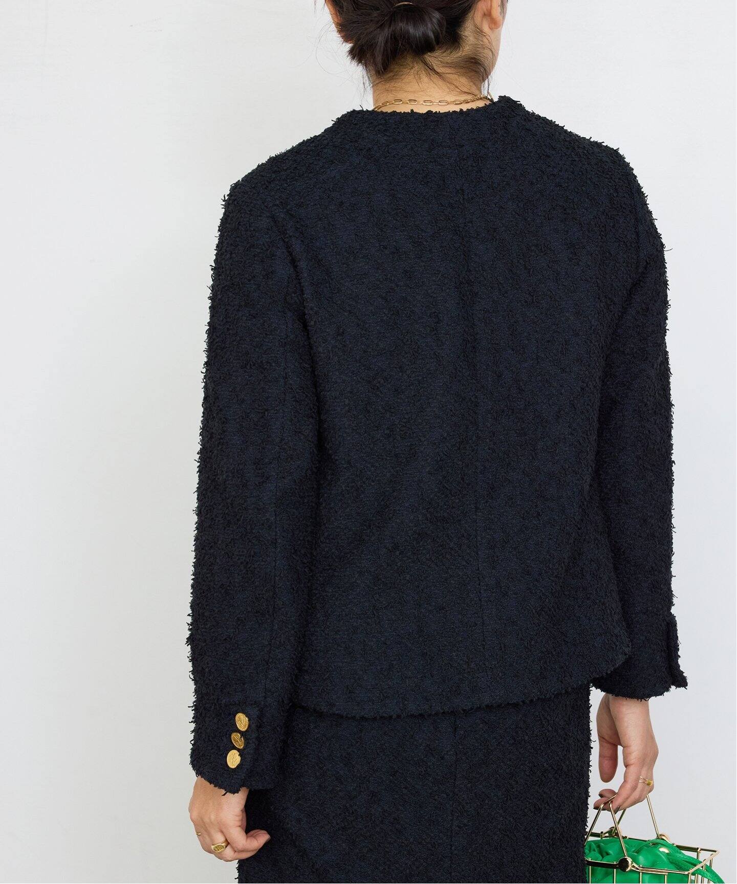 LINTON TWEED Vネック ジャケット（ノーカラージャケット）｜Deuxieme  