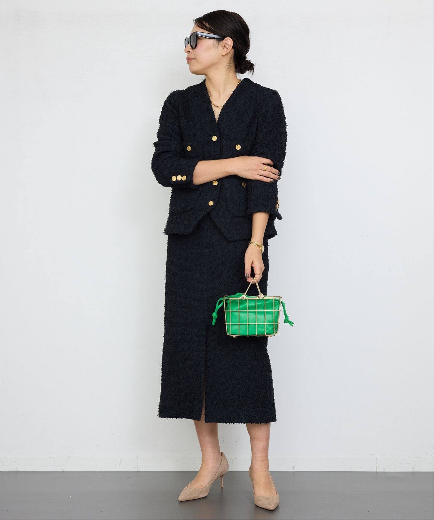 LINTON TWEED Vネック ジャケット（ノーカラージャケット）｜Deuxieme  