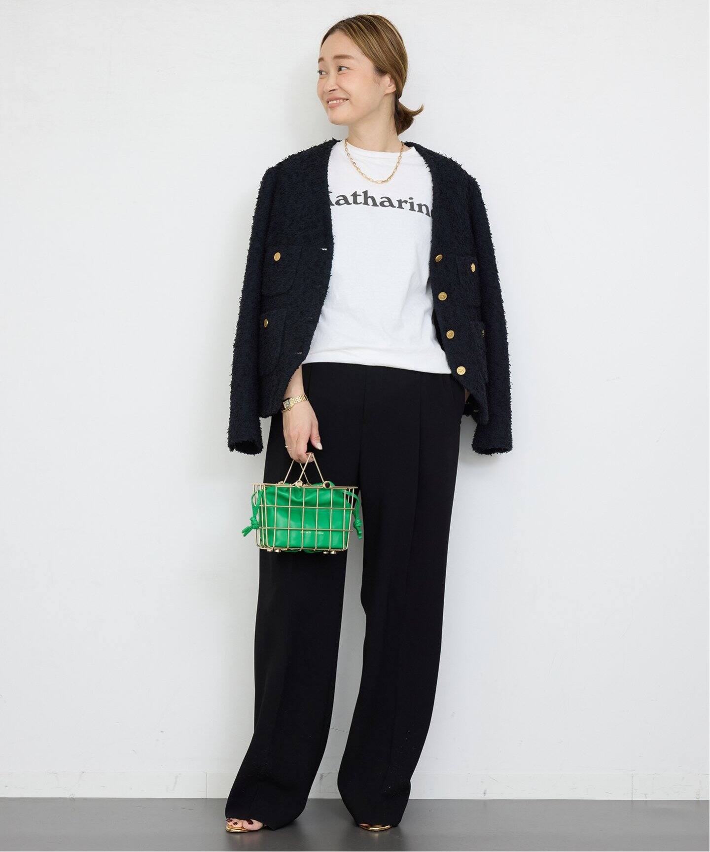 LINTON TWEED Vネック ジャケット（ノーカラージャケット）｜Deuxieme  