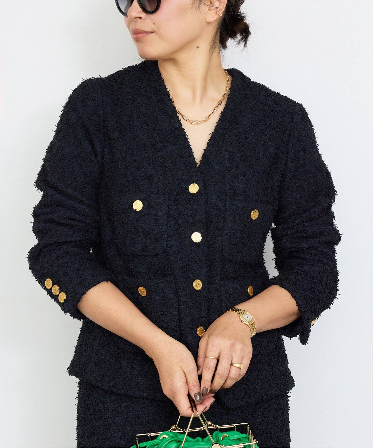 LINTON TWEED Vネック ジャケット（ノーカラージャケット）｜Deuxieme  