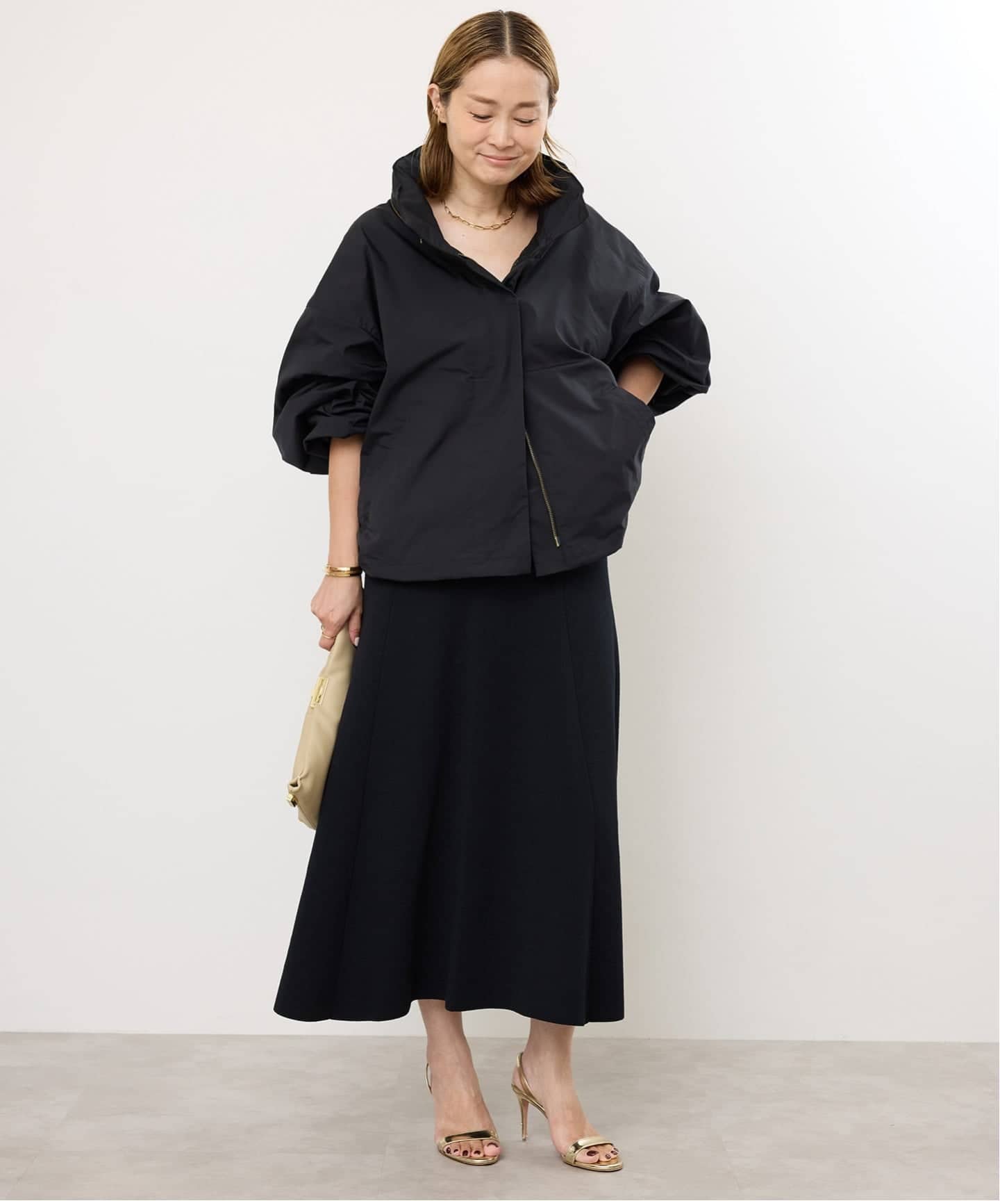 Deuxieme Classe FULL ZIP フルジップブルゾン ブラック Deuxieme Classe（ドゥーズィエムクラス）の「ナイロン