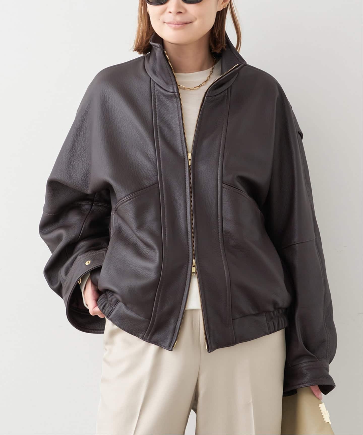 ジャケット・アウター Deuxieme Classe Leather Jacket DEERSKIN BOMBER ジャケット（レザージャケット）｜Deuxieme Classe