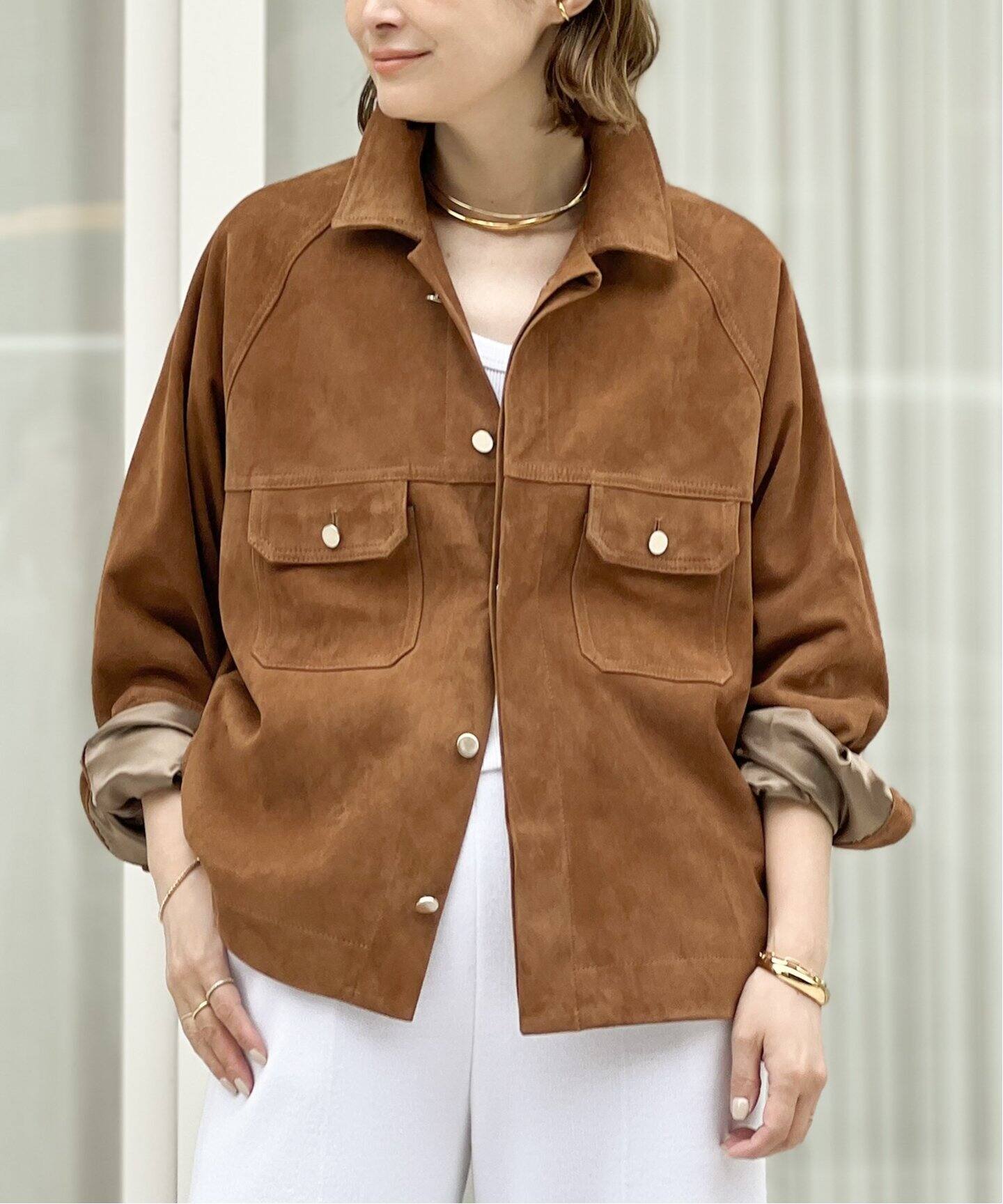 CINQUANTA/チンクアンタ】スエードブルゾン（レザージャケット  