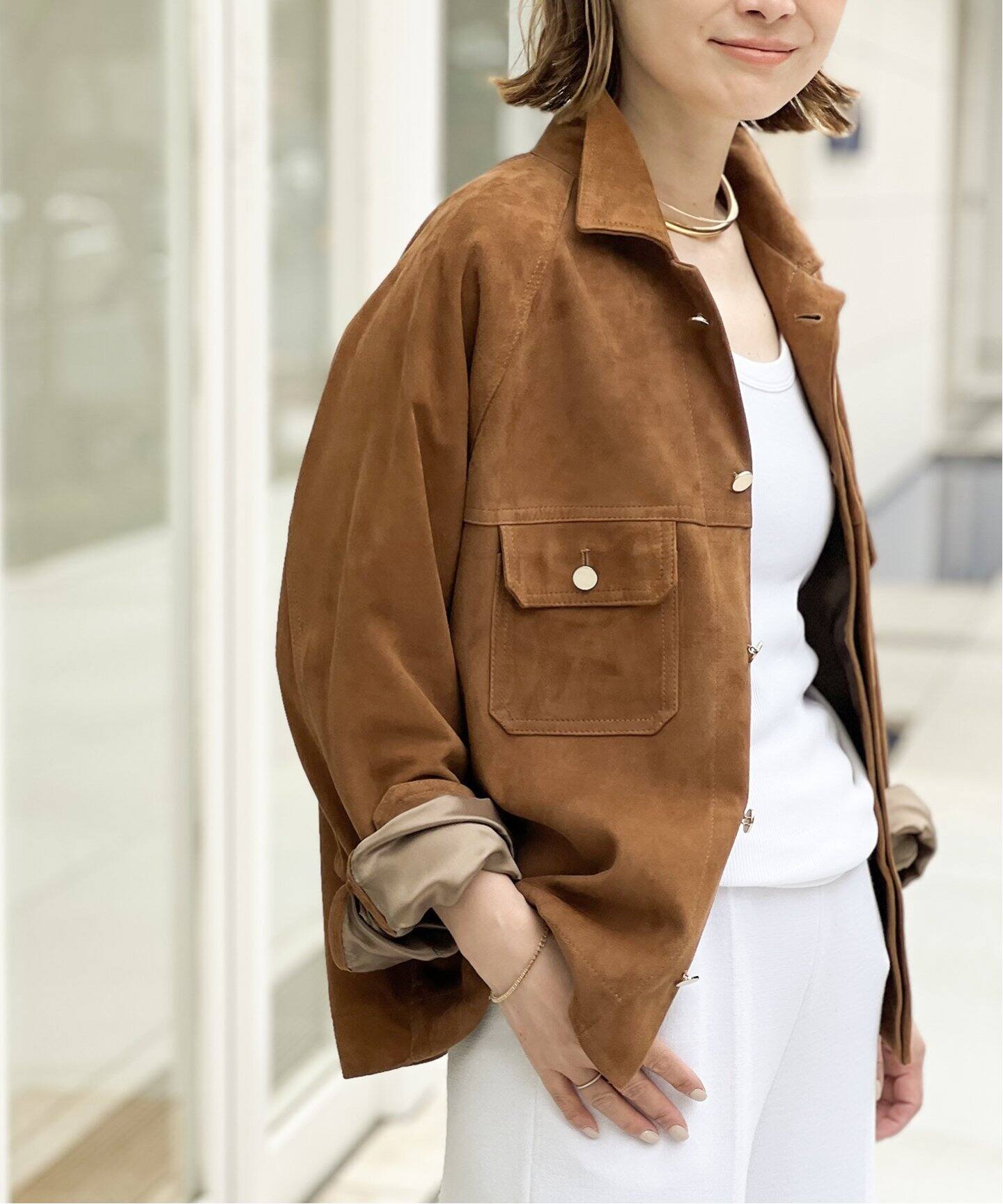 CINQUANTA/チンクアンタ】スエードブルゾン（レザージャケット  