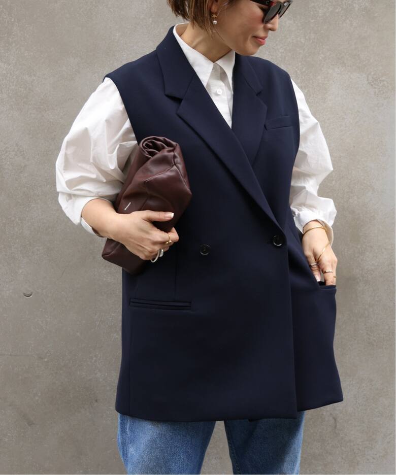 Wクロス ロングベスト（ジレ）｜Deuxieme Classe（ドゥーズィエム 