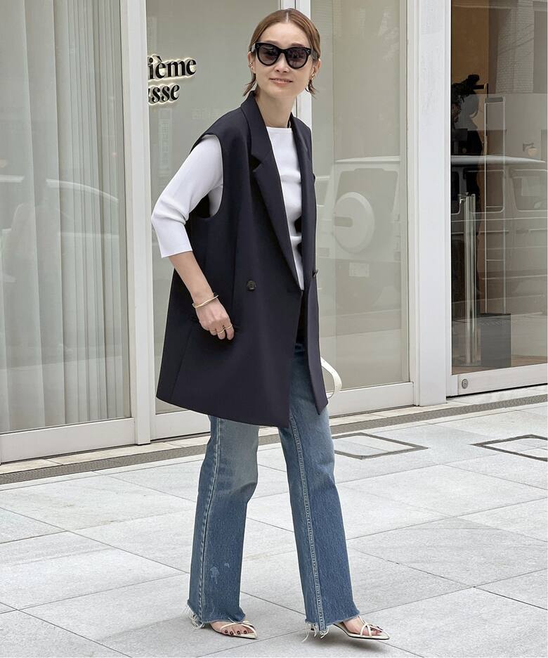 Wクロス ロングベスト（ジレ）｜Deuxieme Classe（ドゥーズィエム  