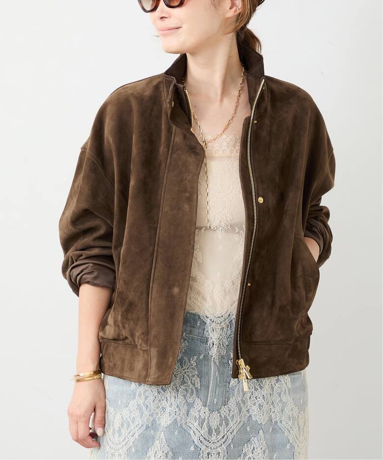 Suede Cropped ブルゾン（レザージャケット）｜Deuxieme Classe 