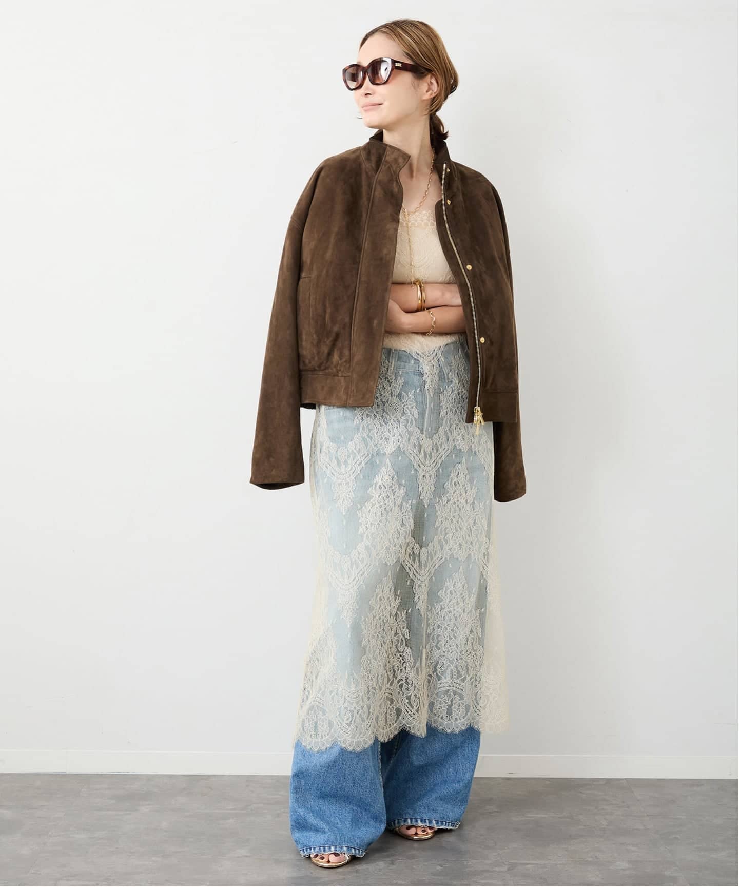 【新品】Deuxieme Classe Suede Cropped ブルゾン Suede Cropped ブルゾン（レザージャケット）｜Deuxieme Classe