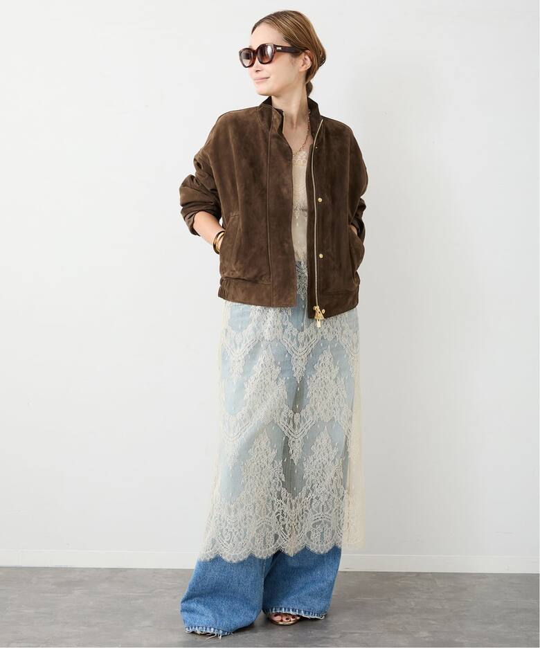 Suede Cropped ブルゾン（レザージャケット）｜Deuxieme Classe 