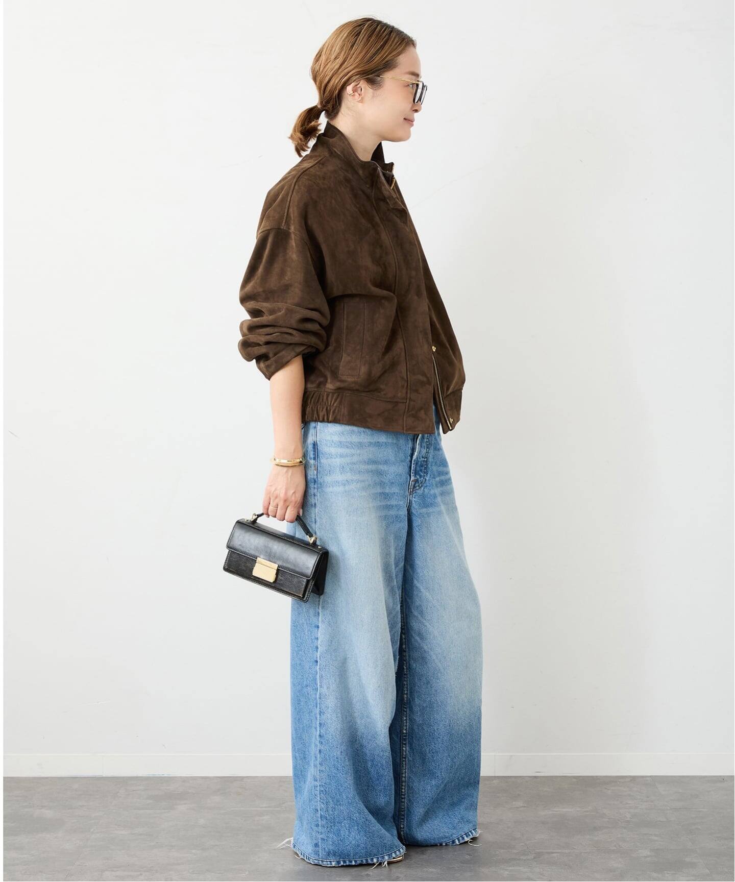 美品 Deuxieme Classe Cropped ジャケット Suede Cropped ブルゾン（レザージャケット）｜Deuxieme Classe