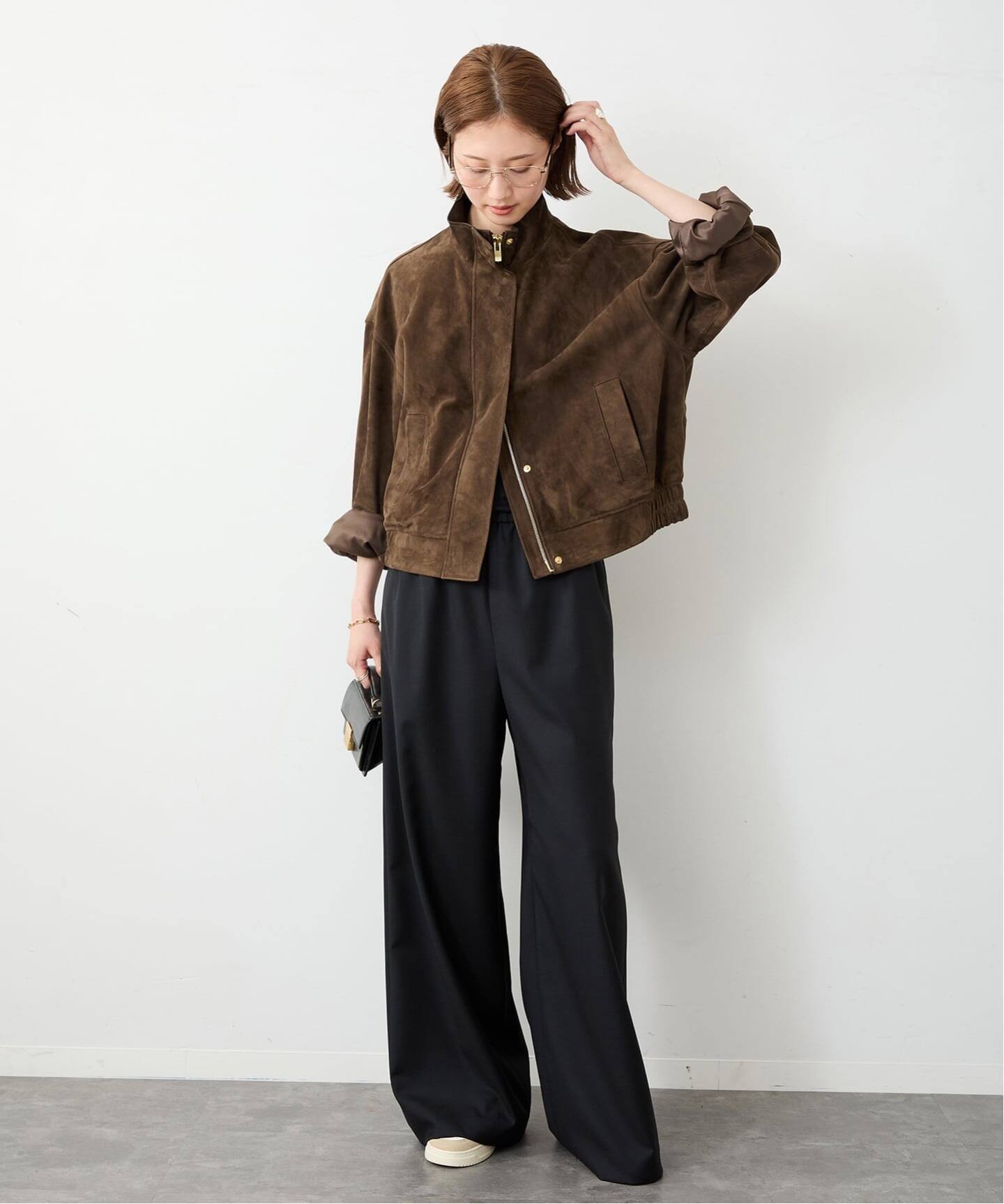 Suede Cropped ブルゾン（レザージャケット）｜Deuxieme Classe 