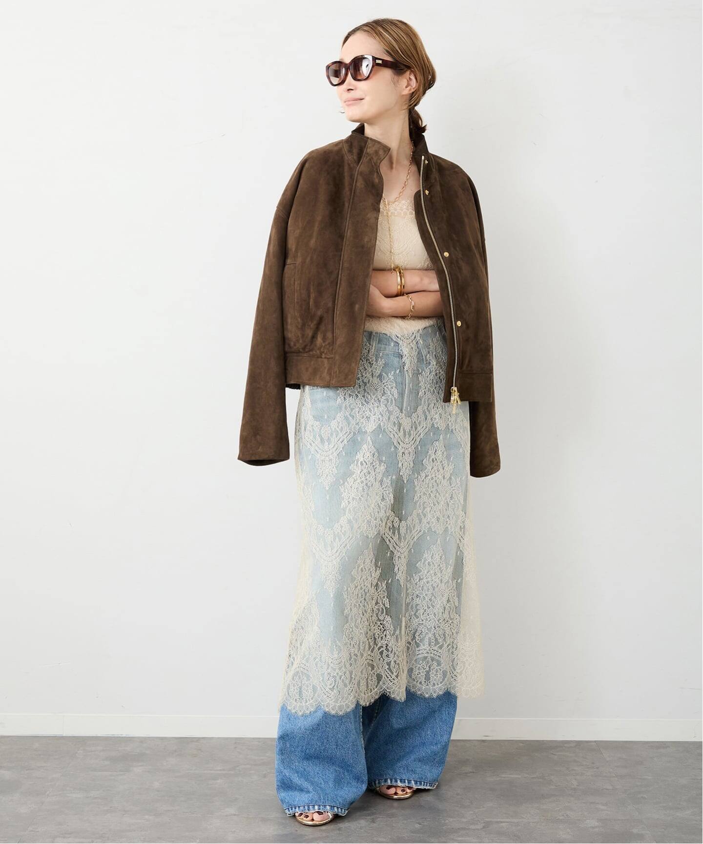 Suede Cropped ブルゾン（レザージャケット）｜Deuxieme Classe