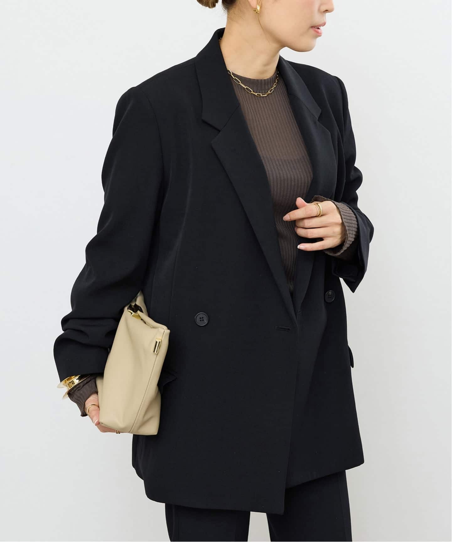 ドゥーズィエムクラス　新品タグ付　 黒 テーラードジャケット L'Appartement DEUXIEME CLASSE（テーラードジャケット）の