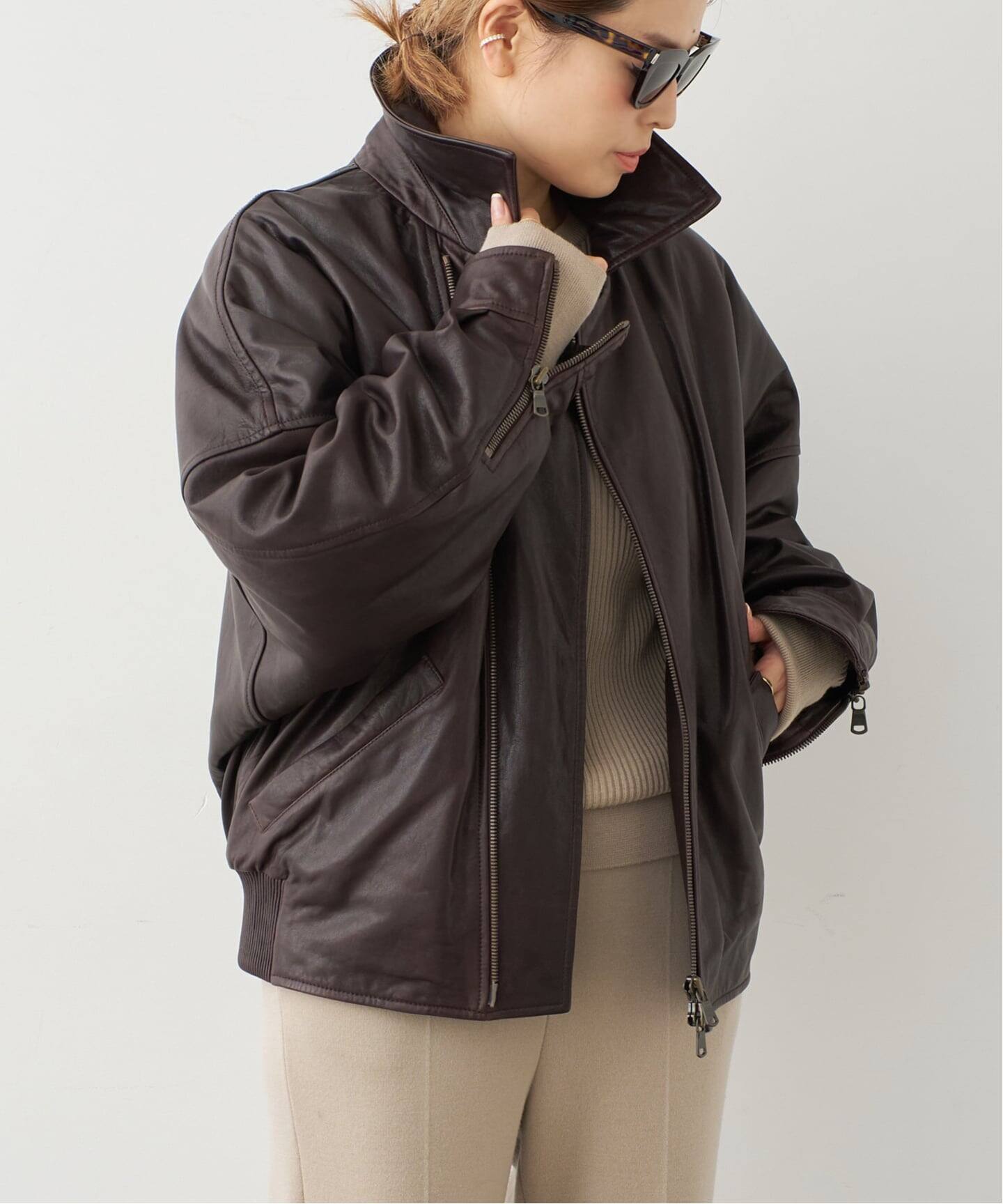 PETAR PETROV/ペーター ペトロフ】RELAXED FIT LEATHER JACKET（レザー 