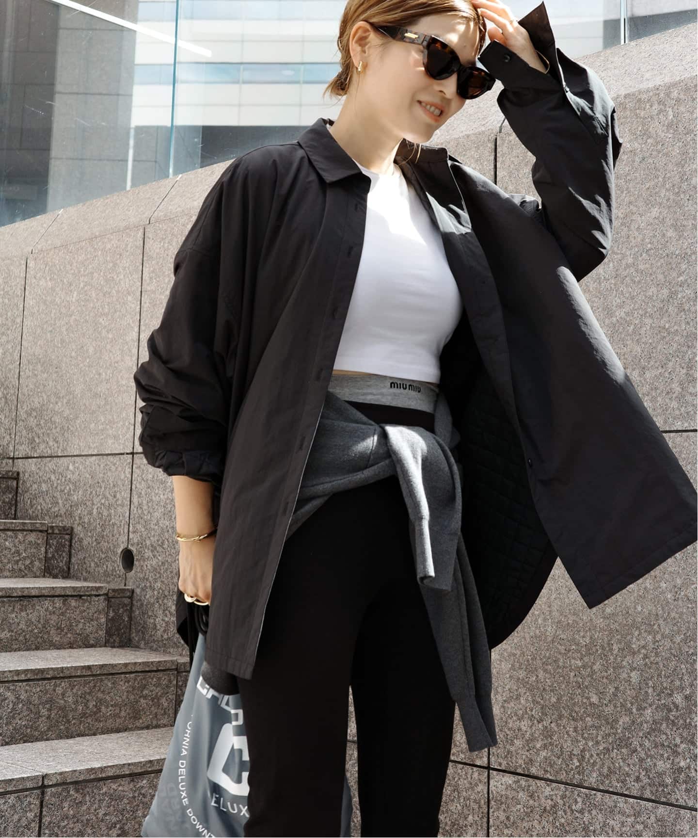 【美品】ドゥーズィエムクラス CALUX/キャラクス 黒 JACKET 予約》【CALUX/キャラクス】SHIRT JACKET(その他ジャケット