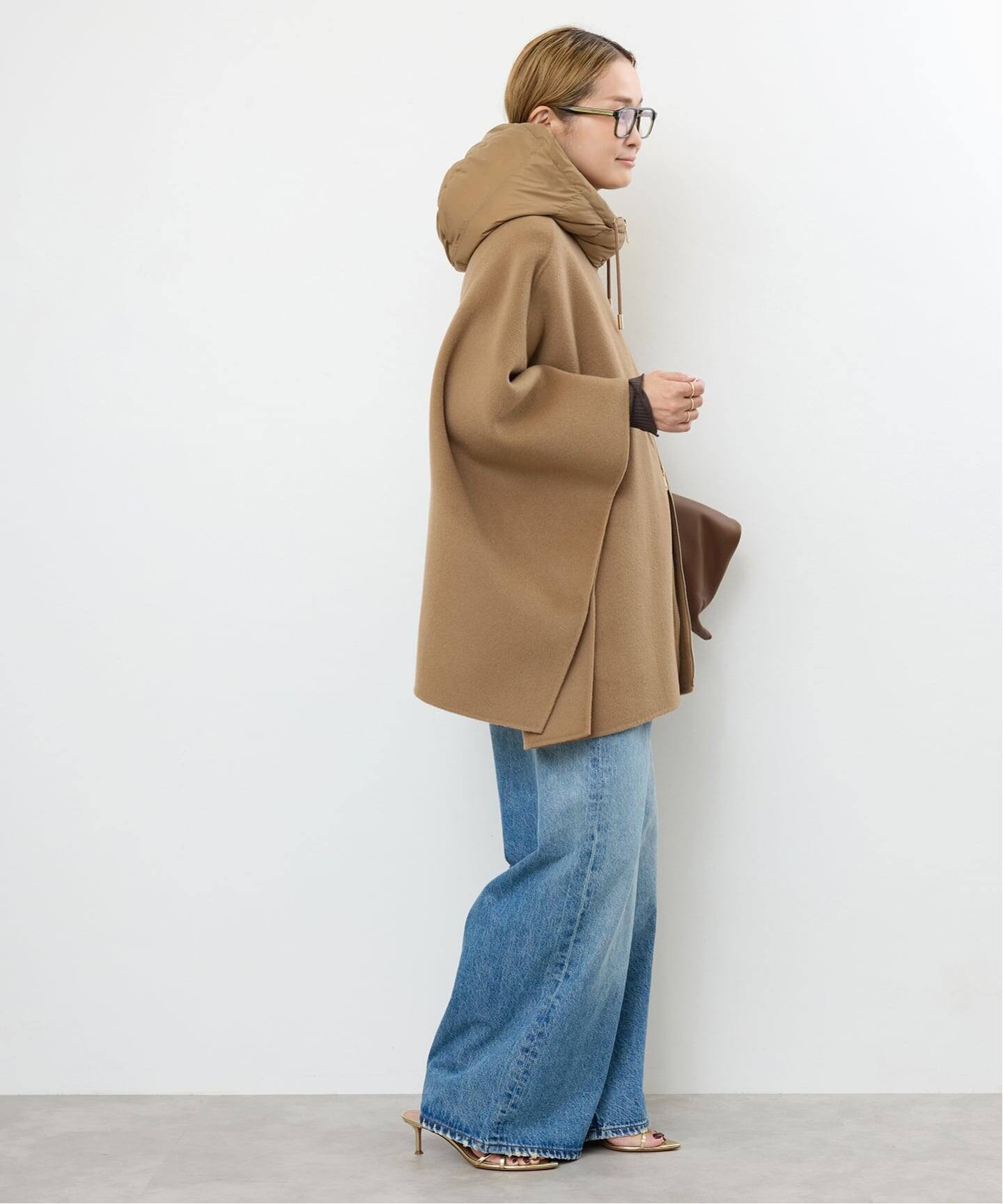美品✨ドゥーズィエムクラス　シャモーマントコート　フード　キャメル　F 美品✨ドゥーズィエムクラス シャモーマントコート フード